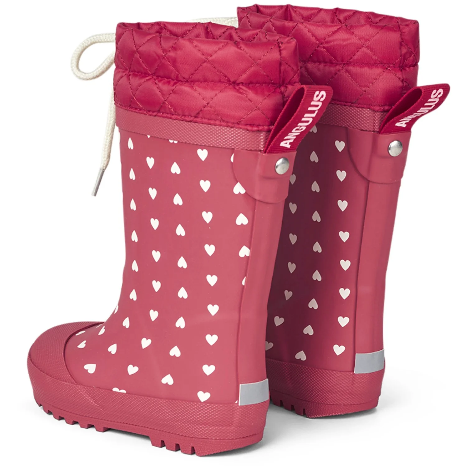 Angulus Red Hearts Print Rubber Boot - Image 3