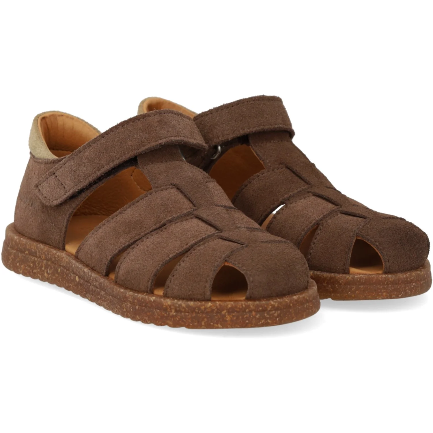 Angulus Dark Taupe/Sand Sandal Med Justerbar Velcrolukning