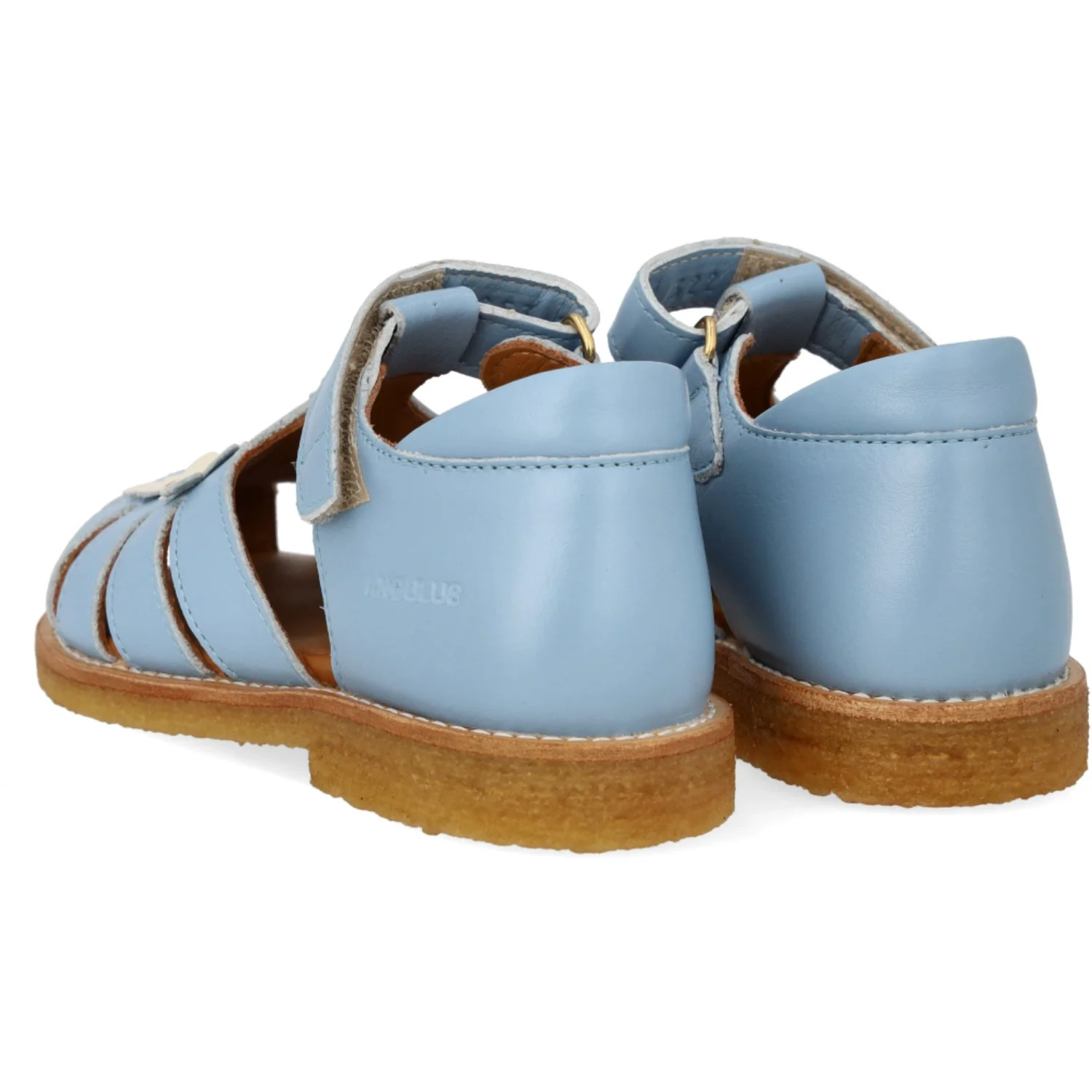 Angulus Sky Blue/Buttermilk Sandal Med Lukket Tå Og Blomster - Image 2