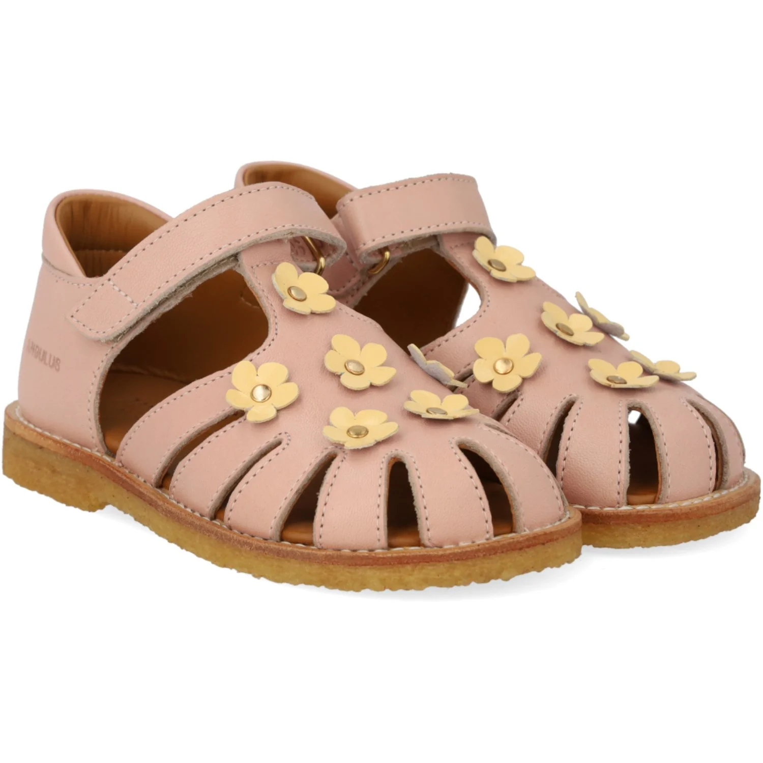 Angulus Rosebud/Mellow Yellow Sandal Med Lukket Tå Og Blomster