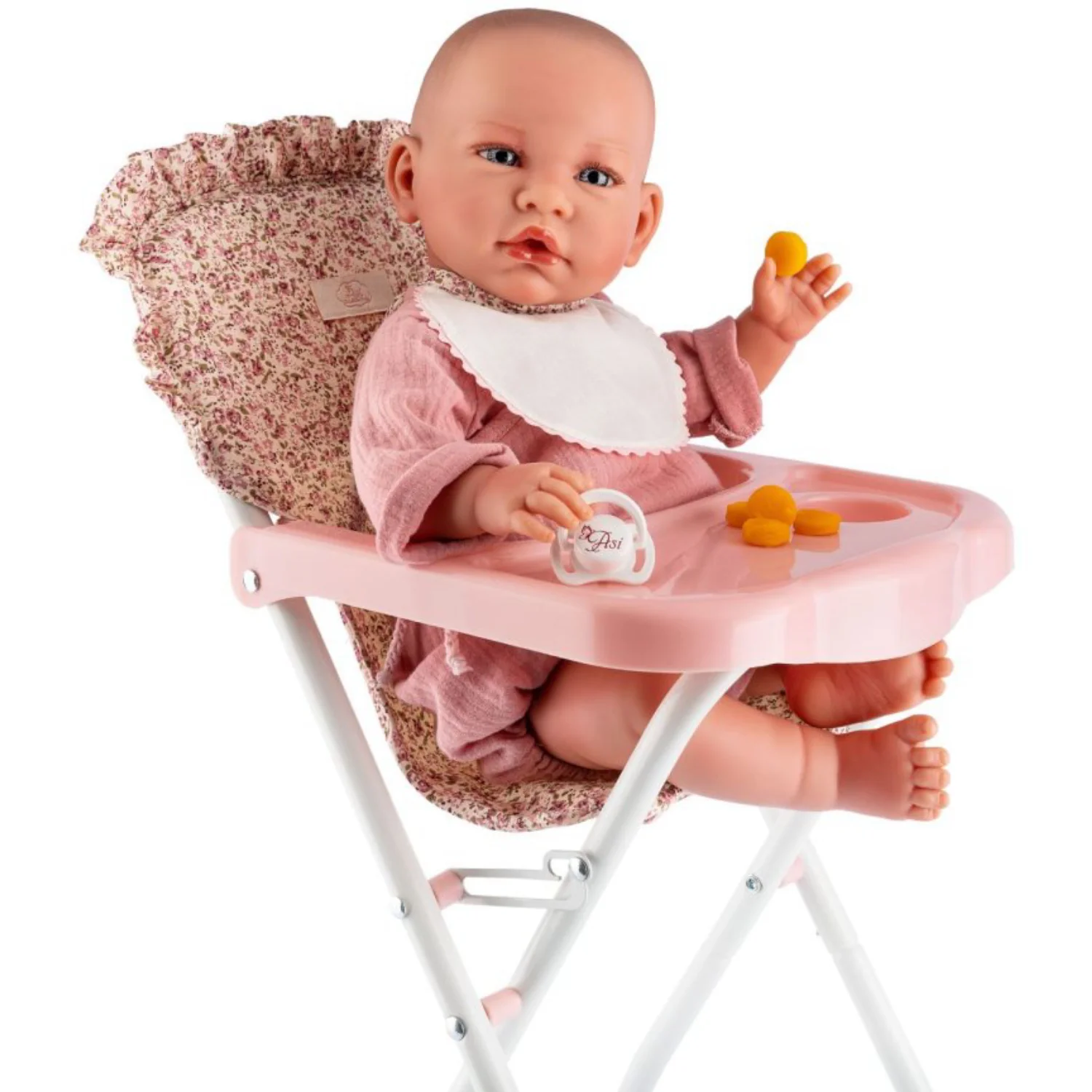 Así Martina Kollektion - High Chair With Bakke Og Hagesmæk, Til Dukker 36–46 Cm - Image 2