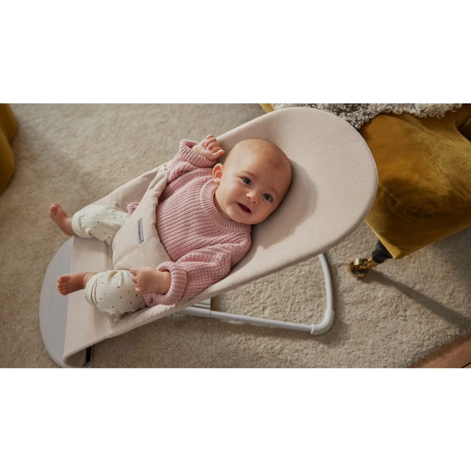 BabyBjörn Light Beige Bouncer Bliss - Woven Mélange - Image 4