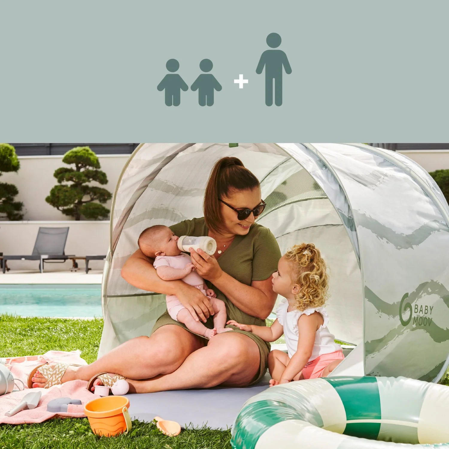 Babymoov Green Lagoon Anti UV Shelter Moov & Protect - Image 2