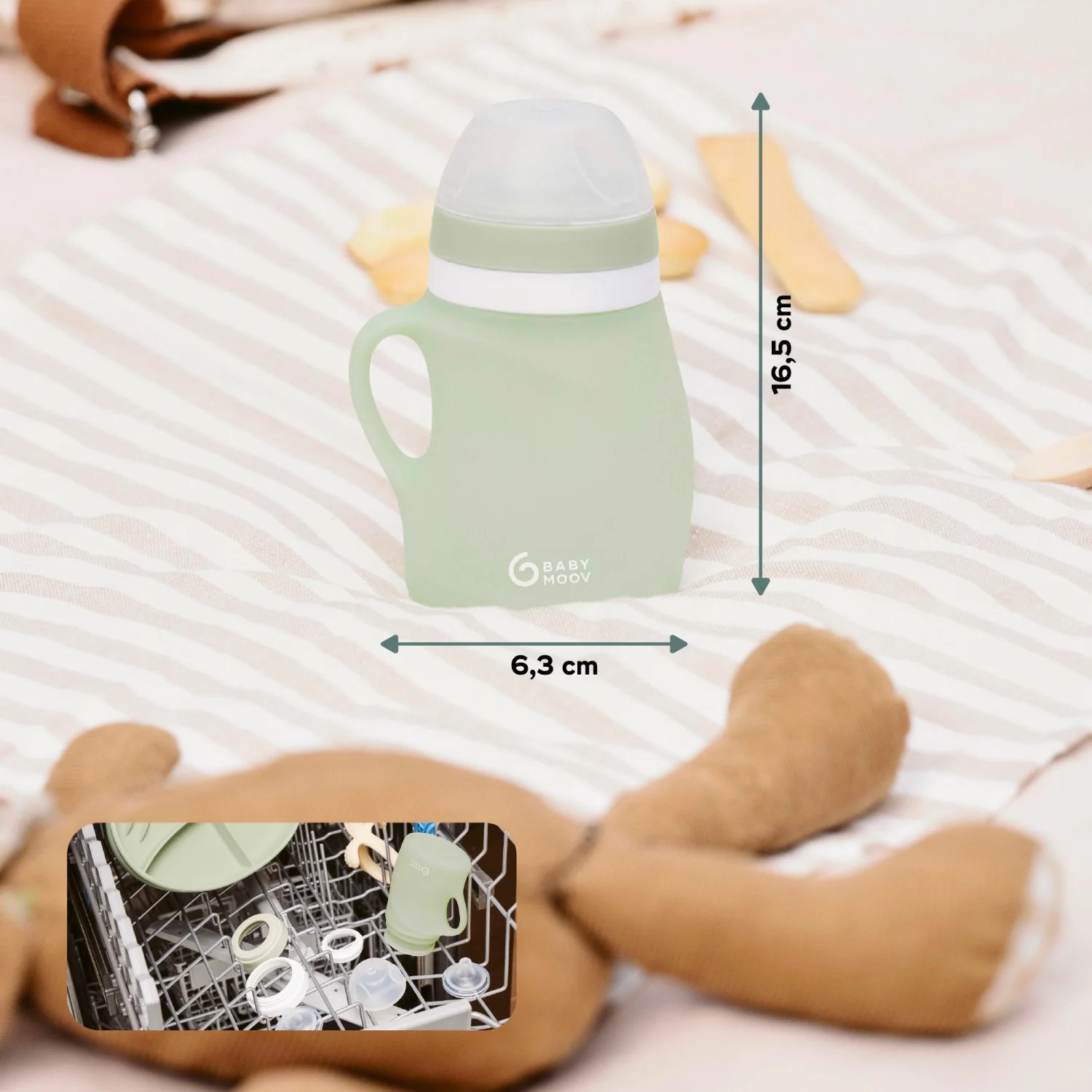 Babymoov Green Silicone Water Bottle - Image 8