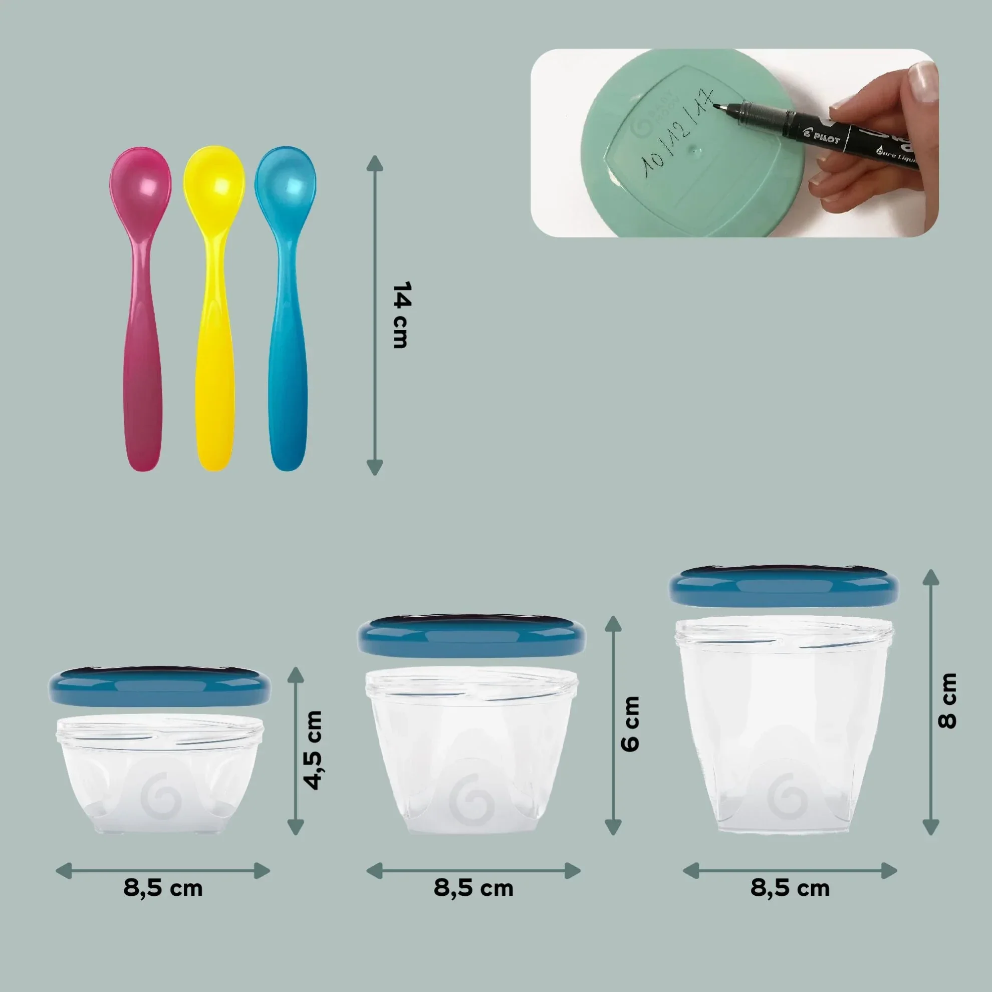 Babymoov Multi Food Containers Multi Set + Spoons - Image 5