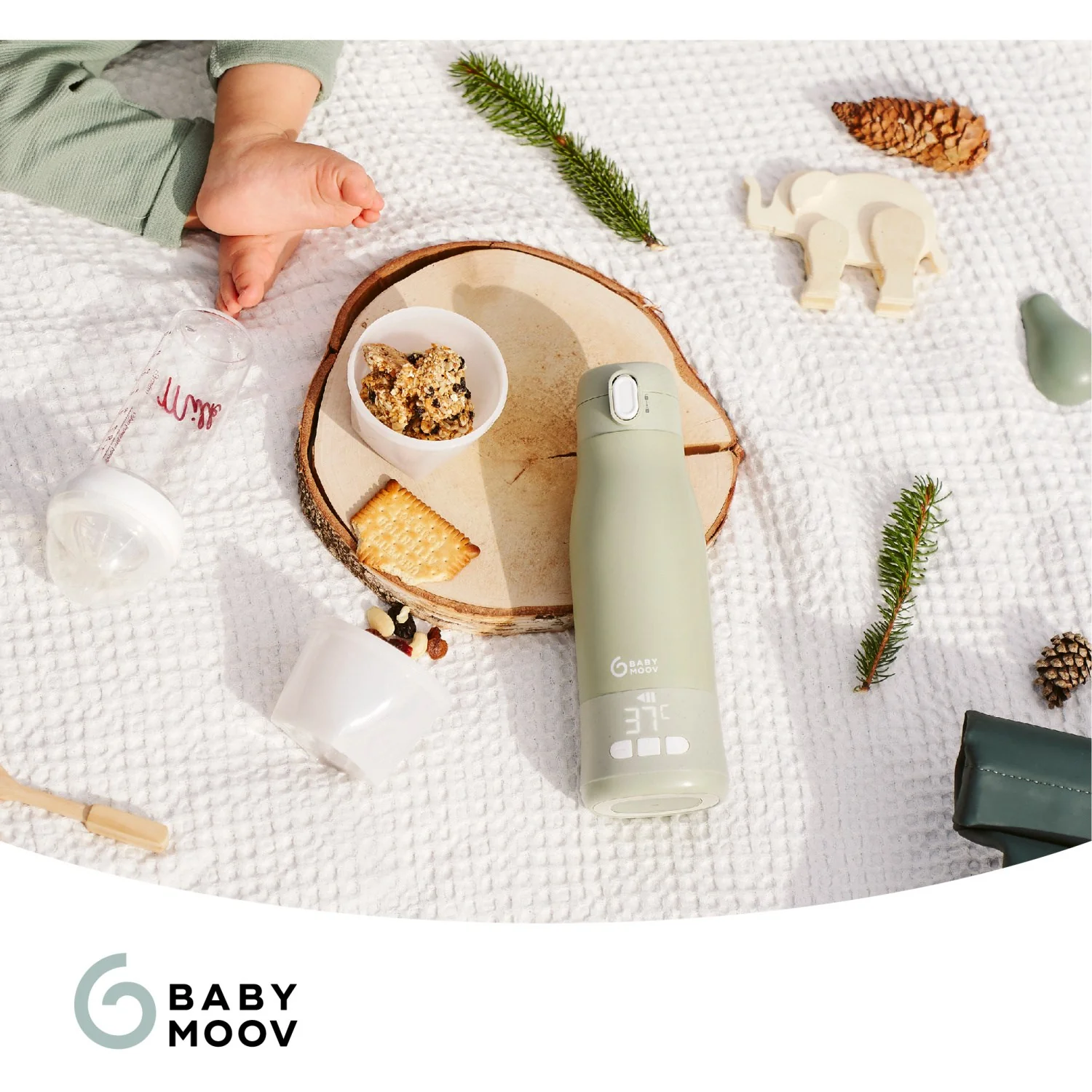 Babymoov Sage Green Moov & Feed Autonomous Bottle Warmer - Image 4