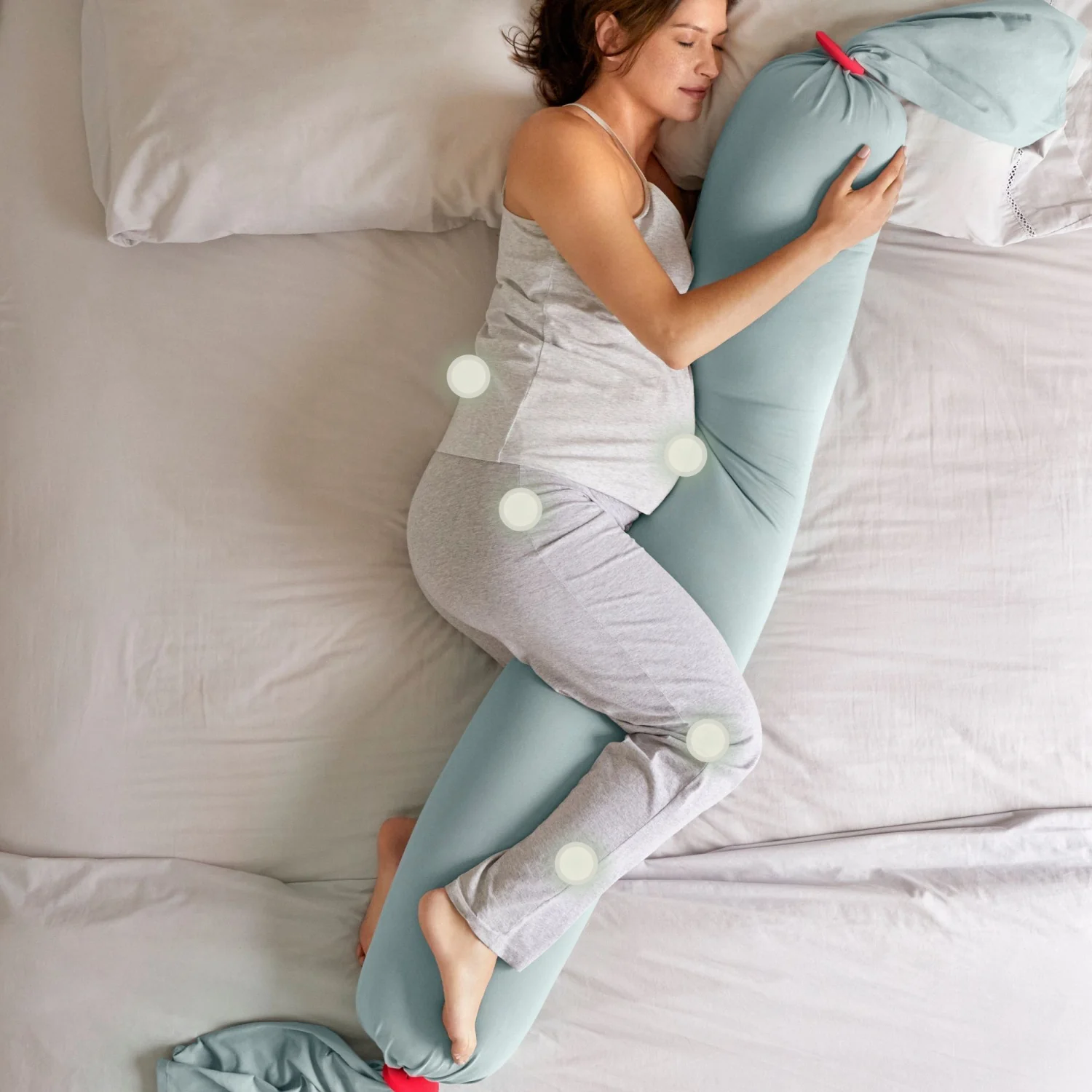 bbhugme Eucalyptus/Coral Pregnancy Pillow - Image 4