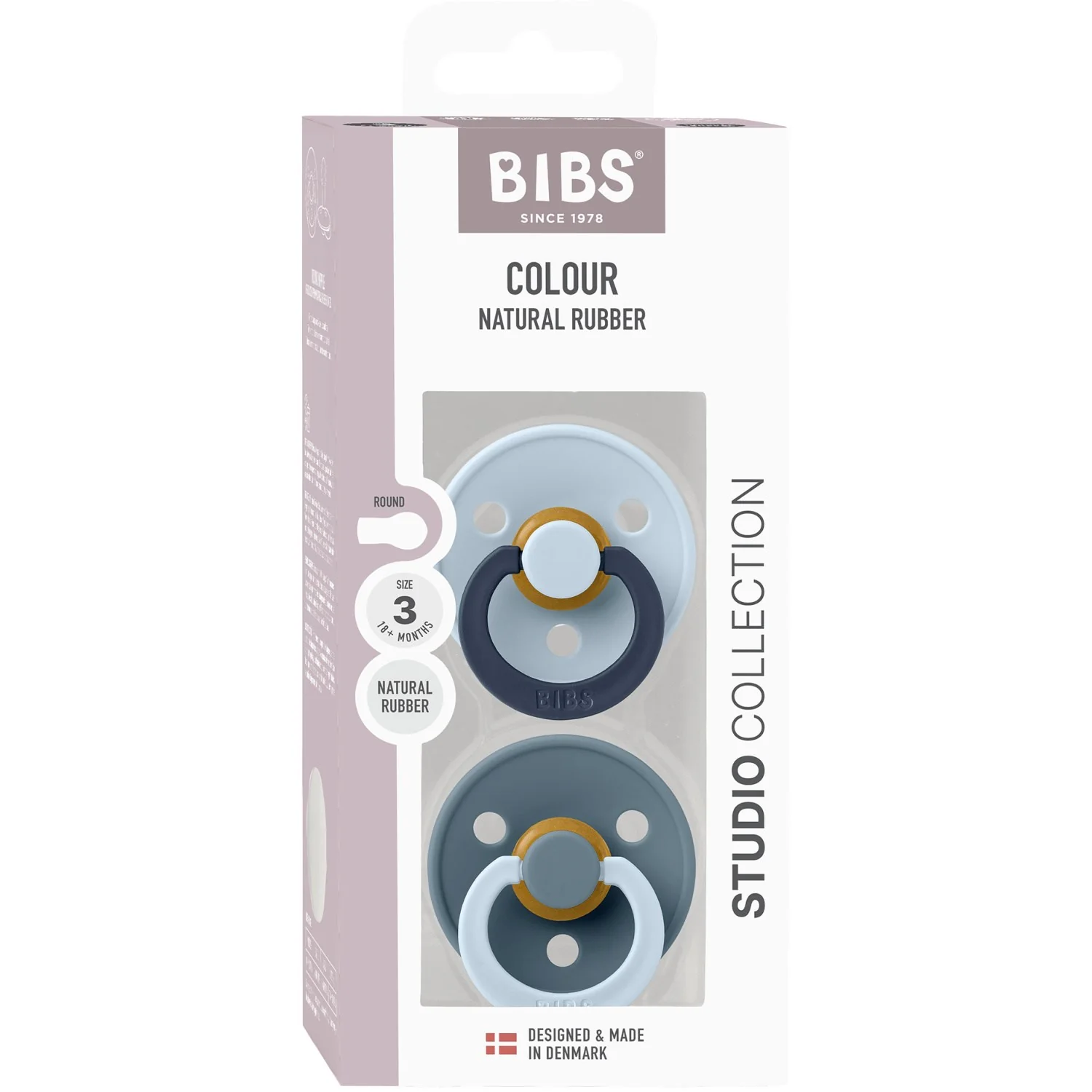 Bibs Baby Blue Pacifier Studio Colour 2-Pack Fusion Latex Petrol Mix - Image 19