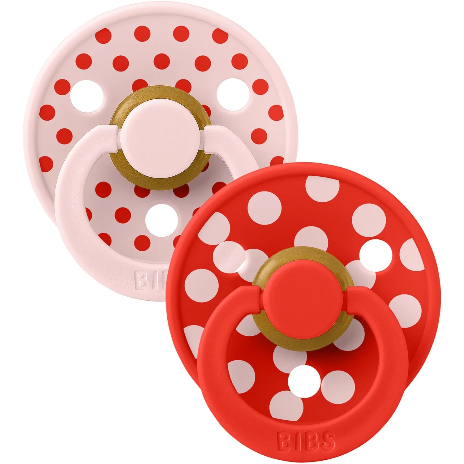 Bibs Blossom/Candy Apple Pacifier Studio Colour 2-Pack Polka Anatomical Latex - Image 5