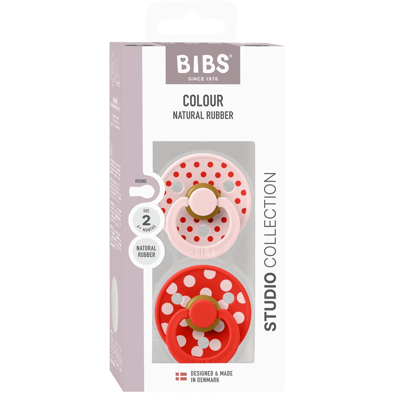 Bibs Blossom/Candy Apple Pacifier Studio Colour 2-Pack Polka Latex - Image 8