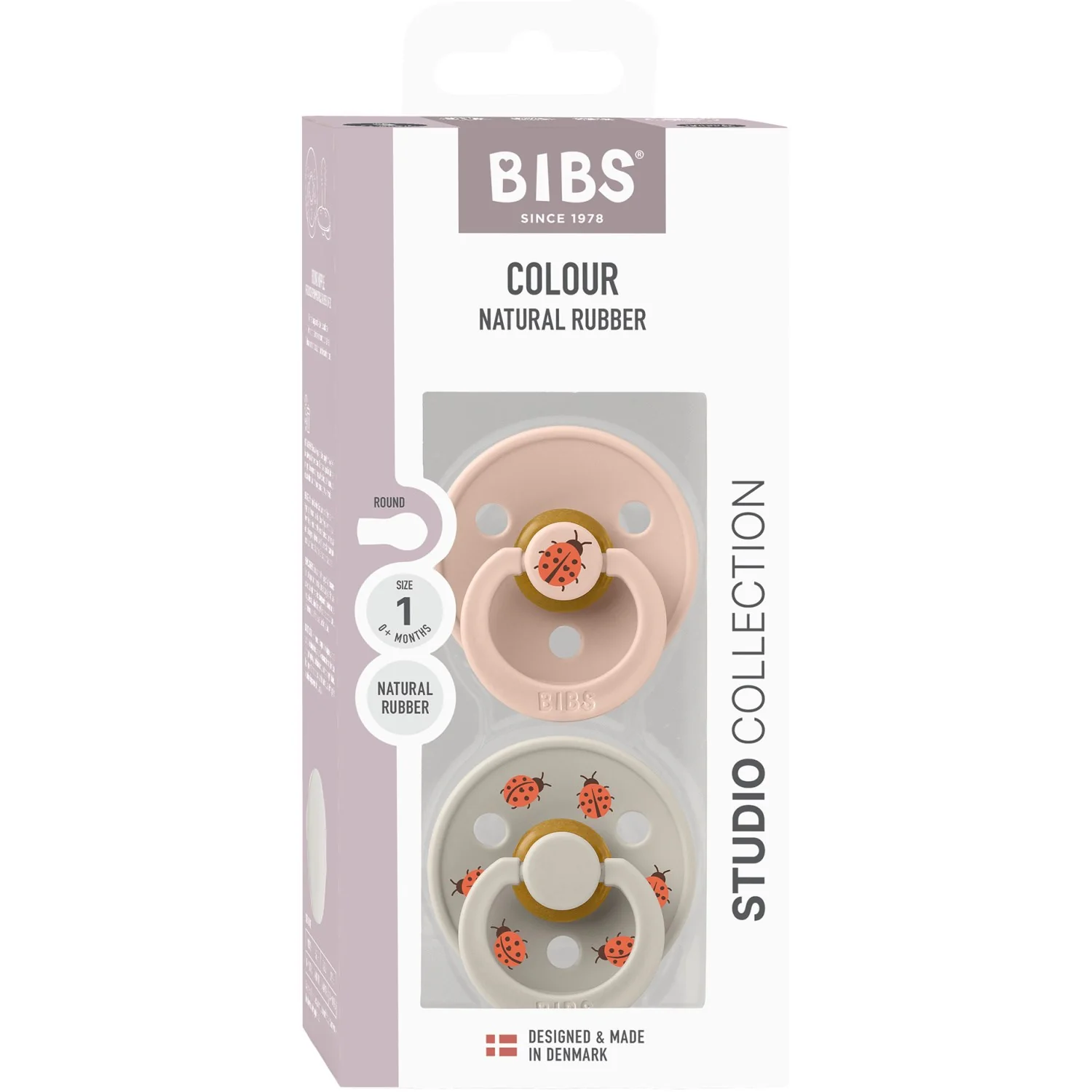 Bibs Blush Mix Pacifier Studio Colour Ladybug Latex 2-Pack - Image 5