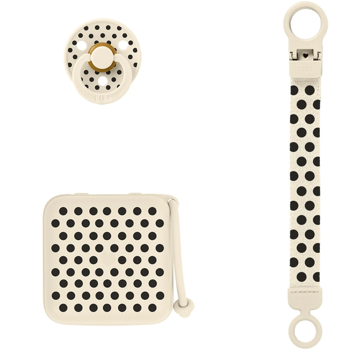 Bibs Ivory Black Gift Set Polka Soothe & Go Latex - Image 2