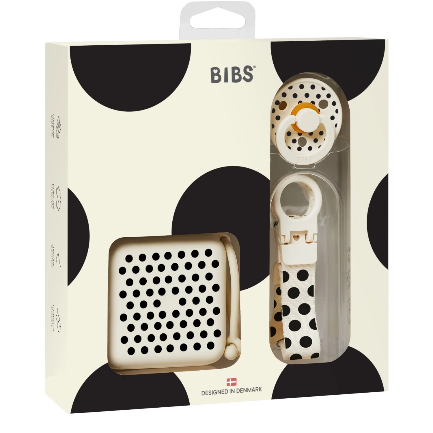 Bibs Ivory Black Gift Set Polka Soothe & Go Latex - Image 3