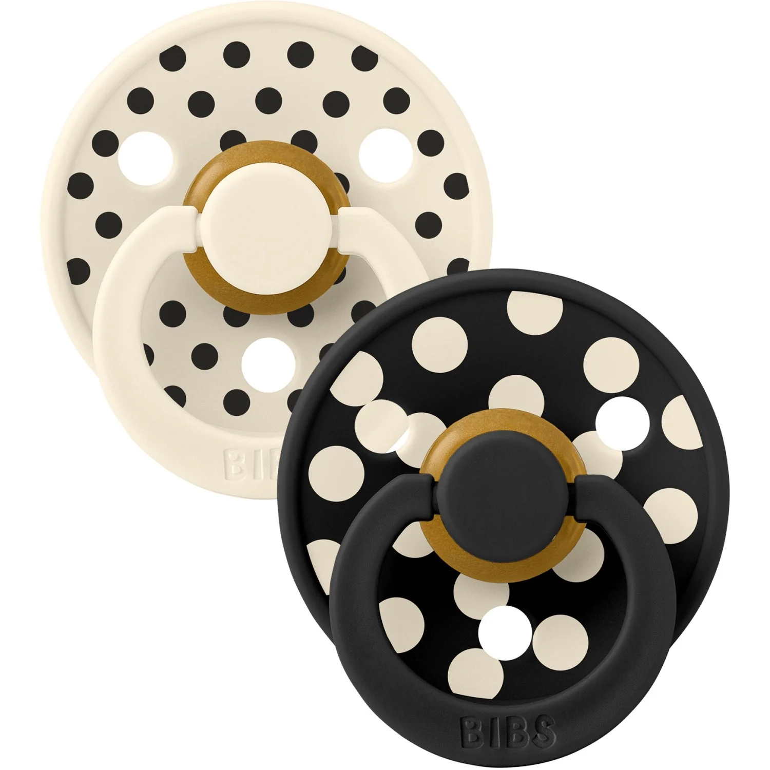 Bibs Ivory/Black Pacifier Studio Colour 2-Pack Polka Latex - Image 3