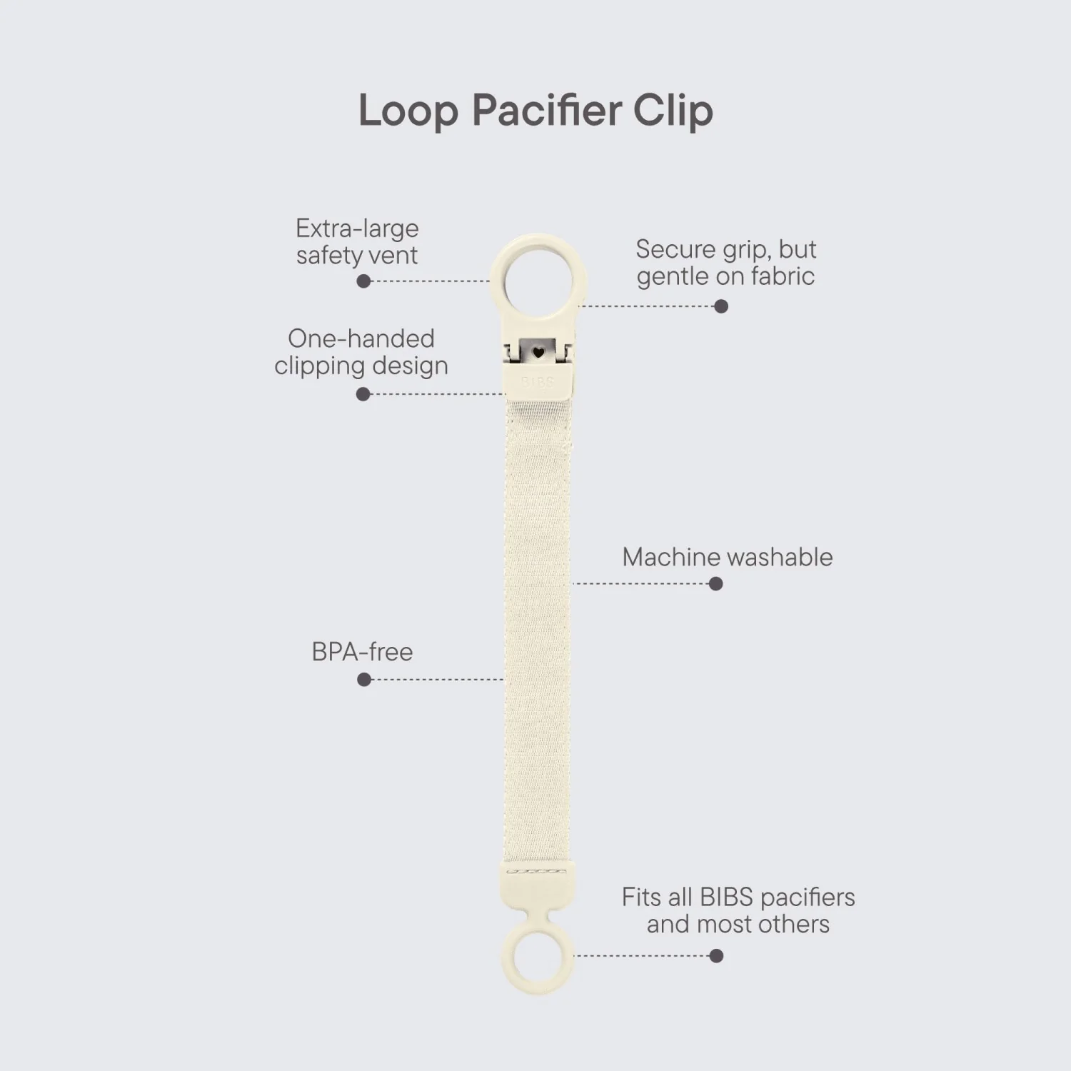Bibs Ivory Colour Pacifier & Loop Clip Gift Set Latex - Image 3