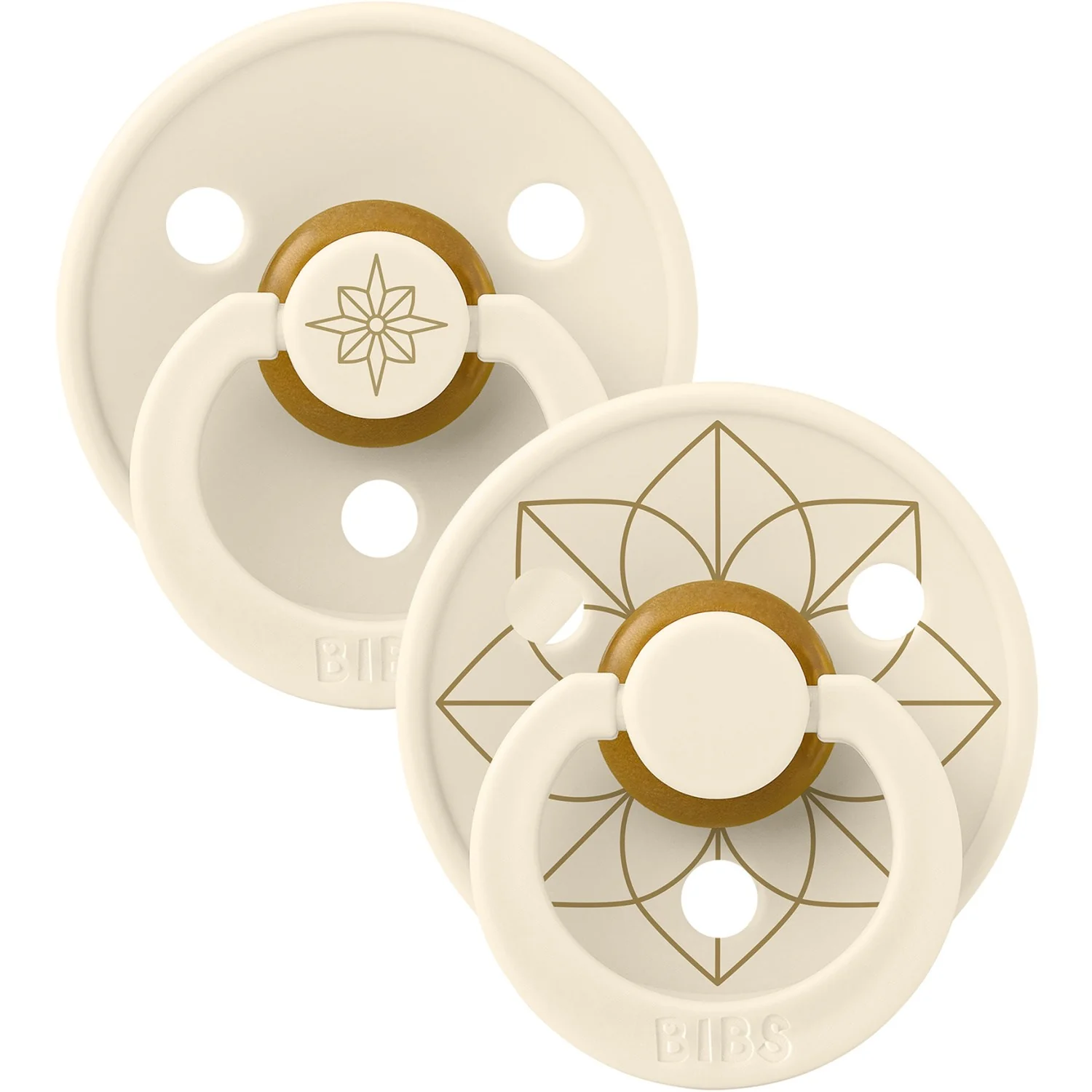 Bibs Ivory Gold Pacifier Studio Colour 2 Pack Noor Latex - Image 17