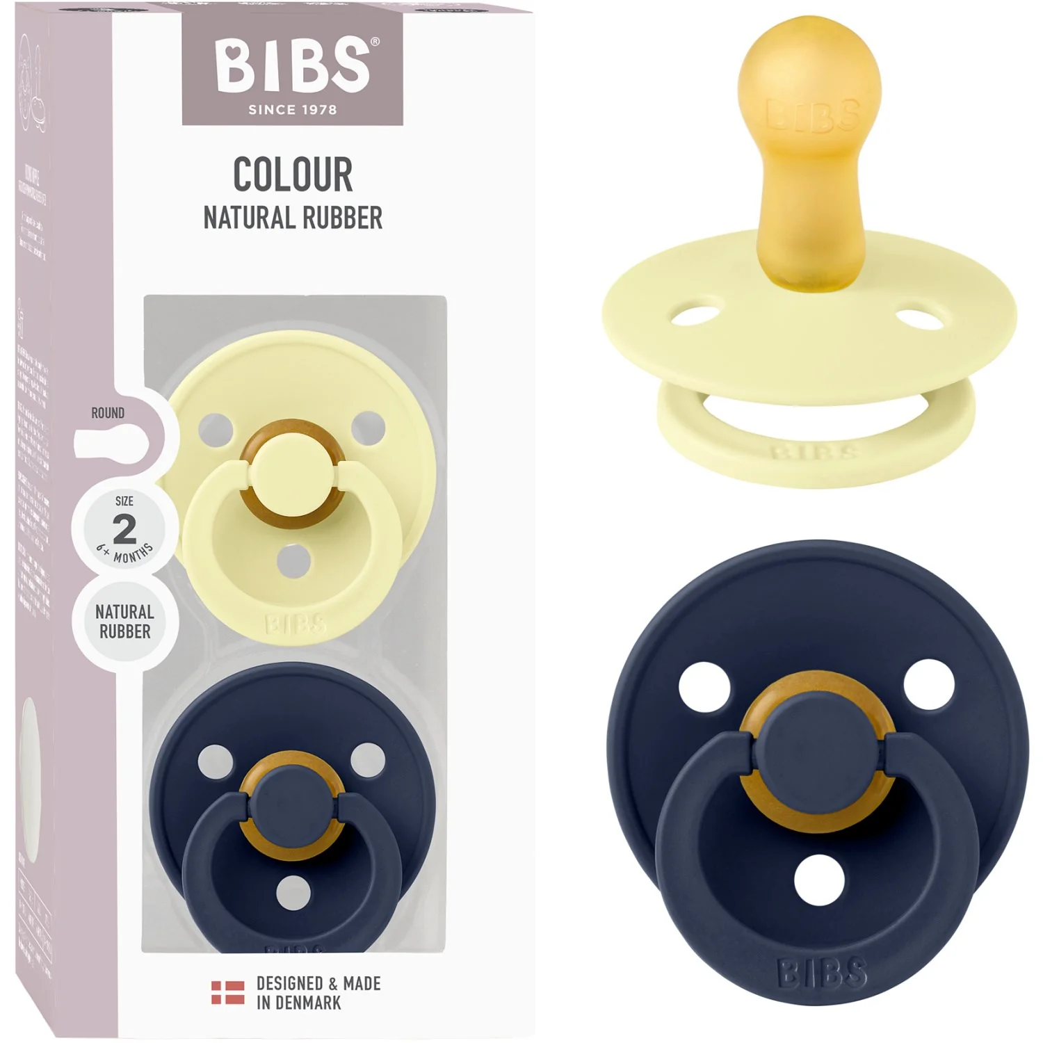 Bibs Luna Pacifier Colour 2-Pack Latex Deep Space - Image 15
