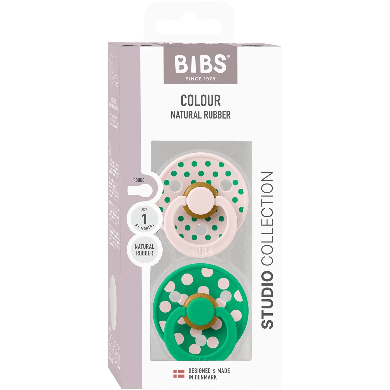 Bibs Petal/Cactus Pacifier Studio Colour 2-Pack Polka Latex - Image 4