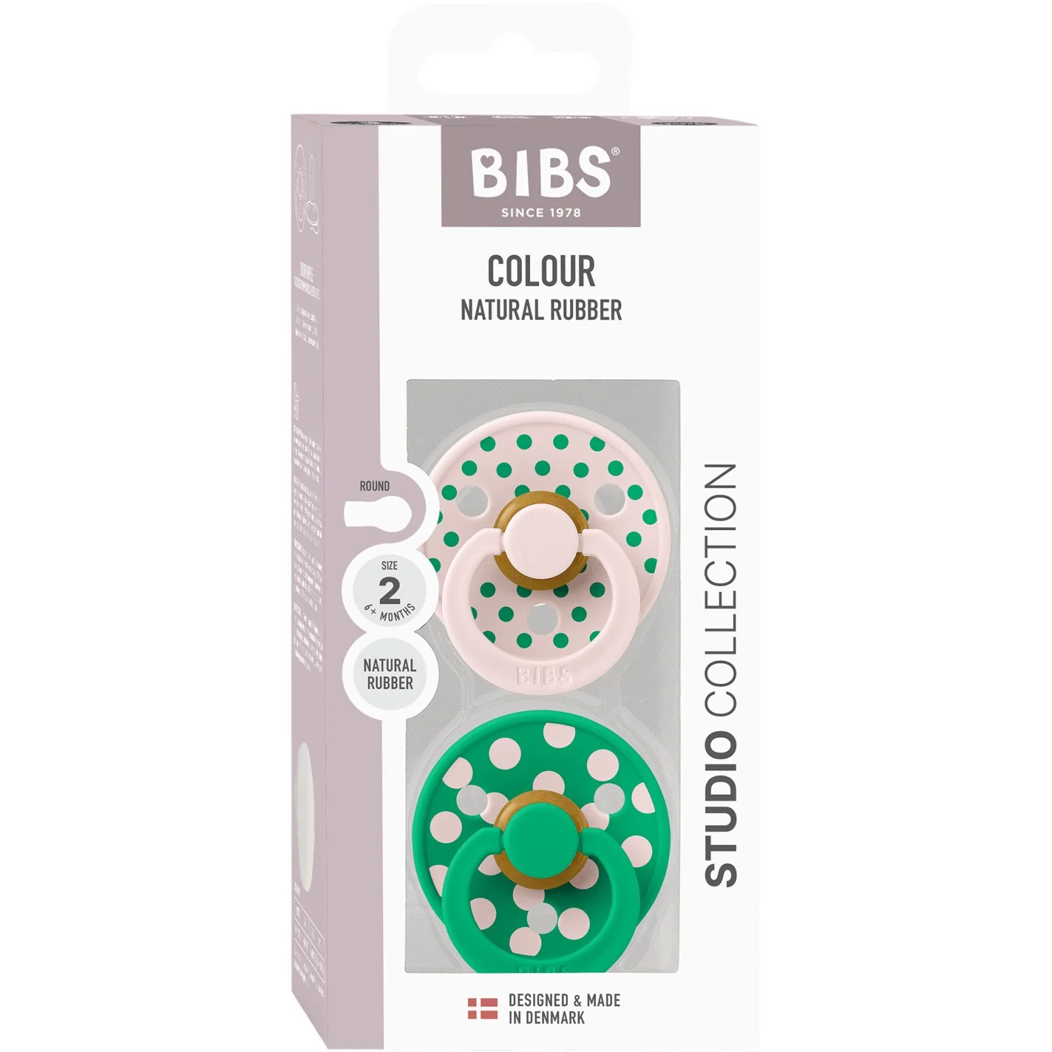 Bibs Petal/Cactus Pacifier Studio Colour 2-Pack Polka Latex - Image 8