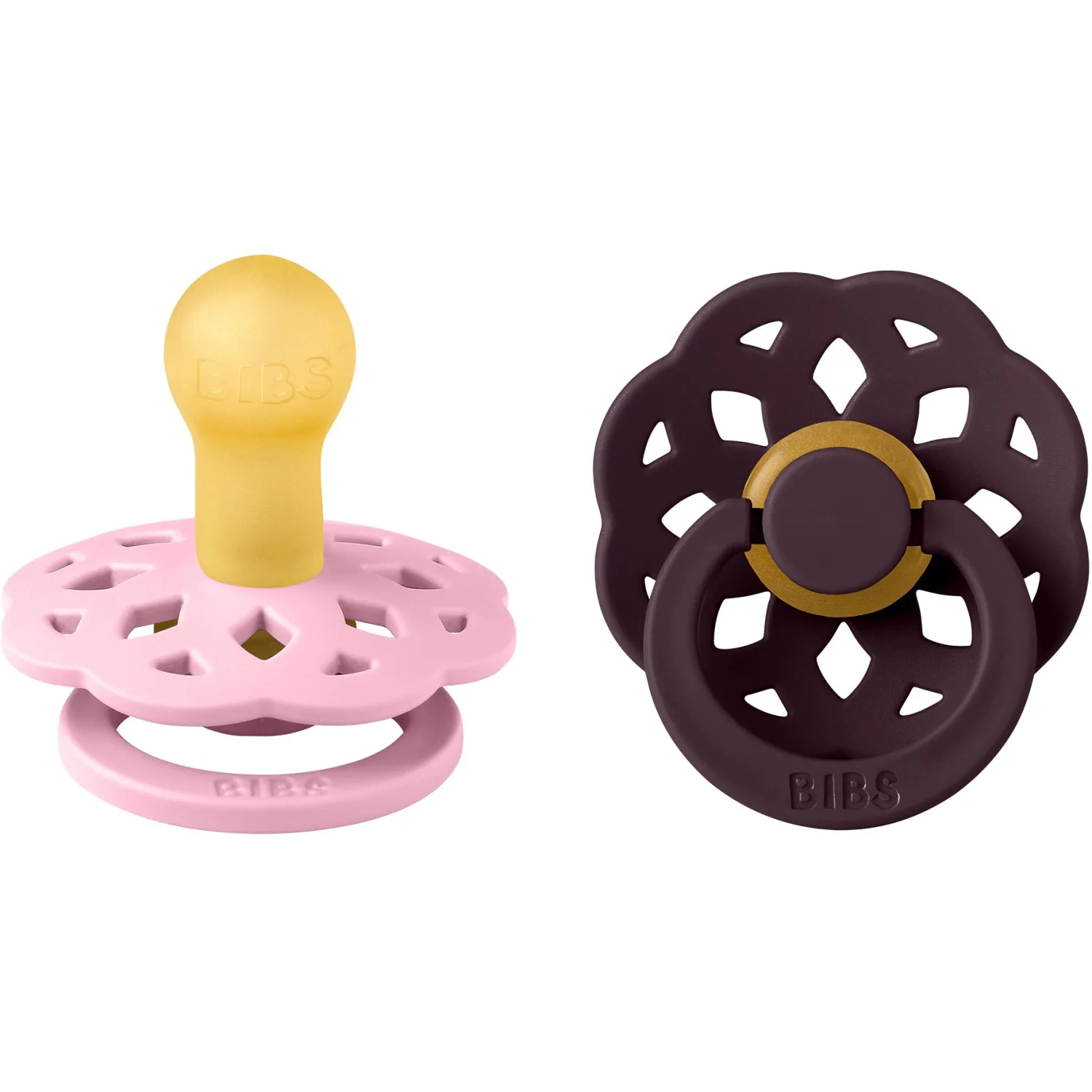 Bibs Pink/Plum Pacifier Boheme 2-Pack Latex - Image 2