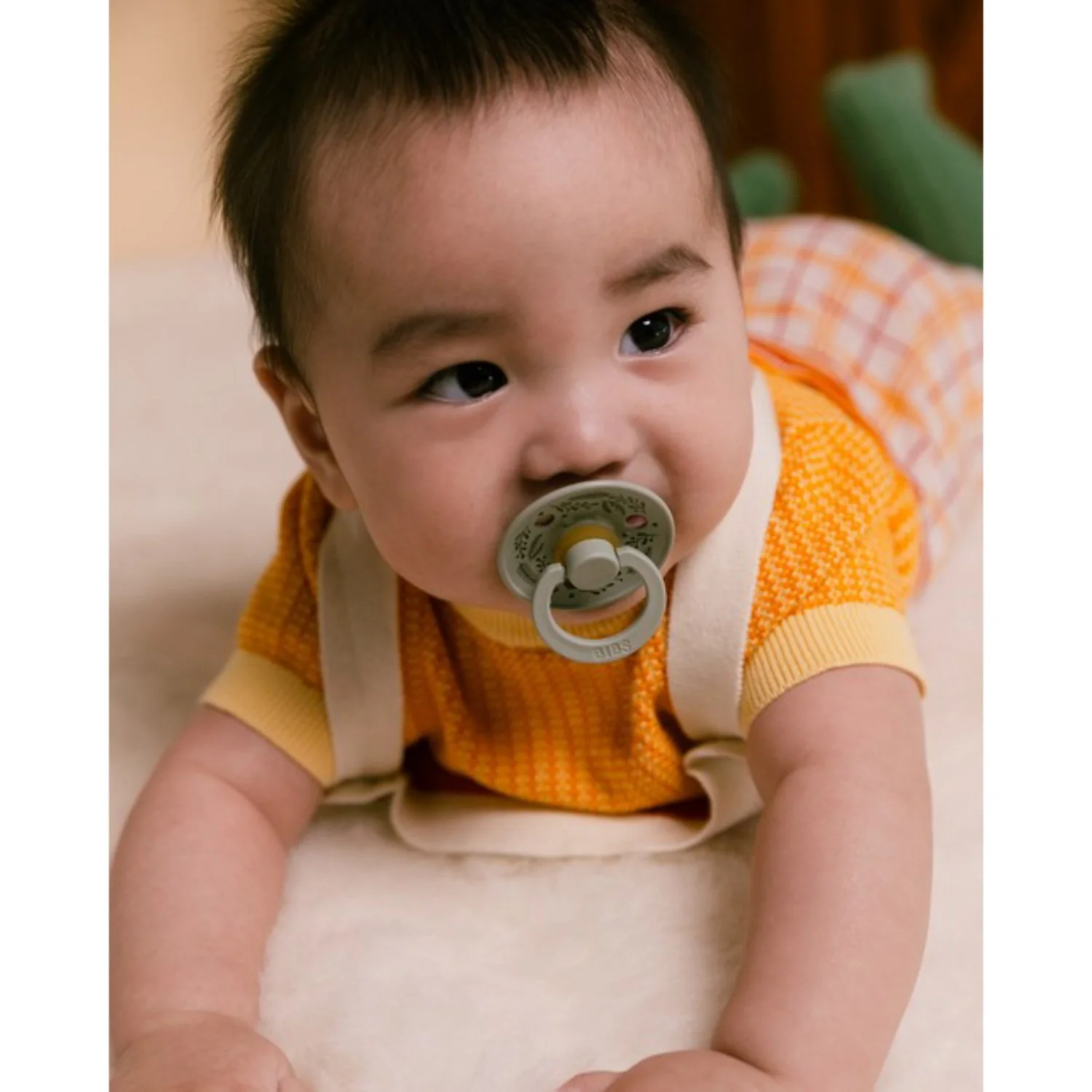 Bibs Sage/Hunter Green Pacifier Colour Holiday Leaf 2-Pack Latex - Image 3