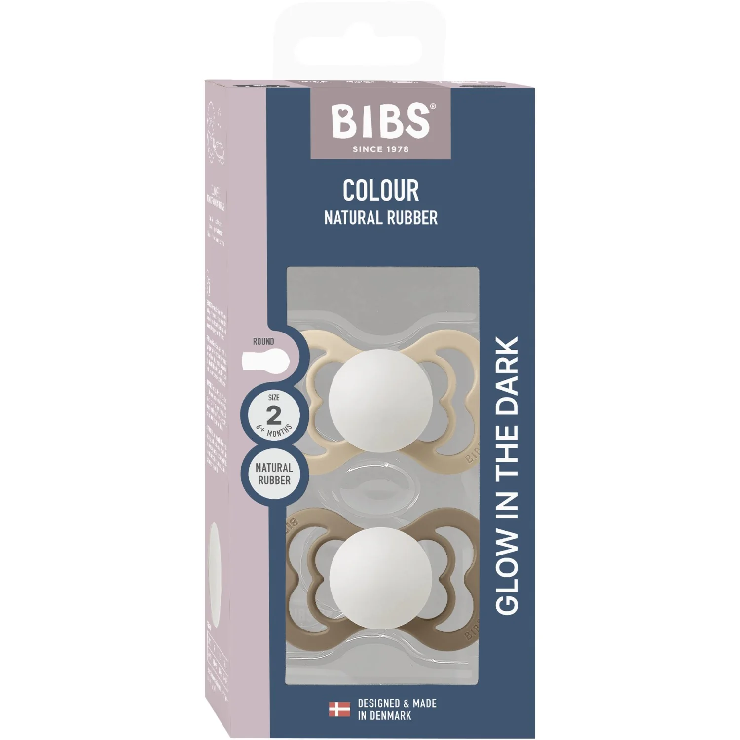 Bibs Vanilla Glow/Dark Oak Glow Pacifier Supreme 2-Pack Silicone - Image 8