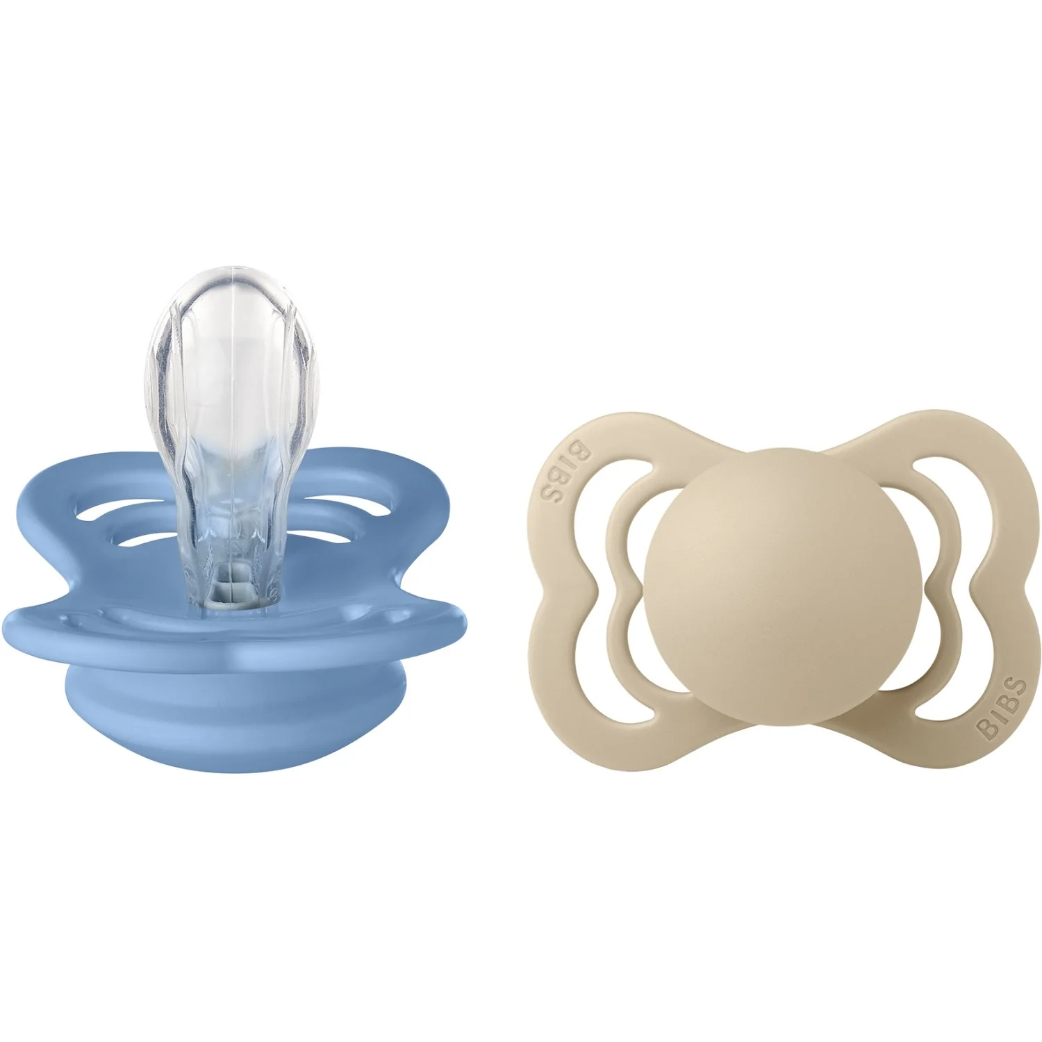 Bibs Vanilla/Sky Blue Pacifier Supreme 2-Pack Silicone - Image 2