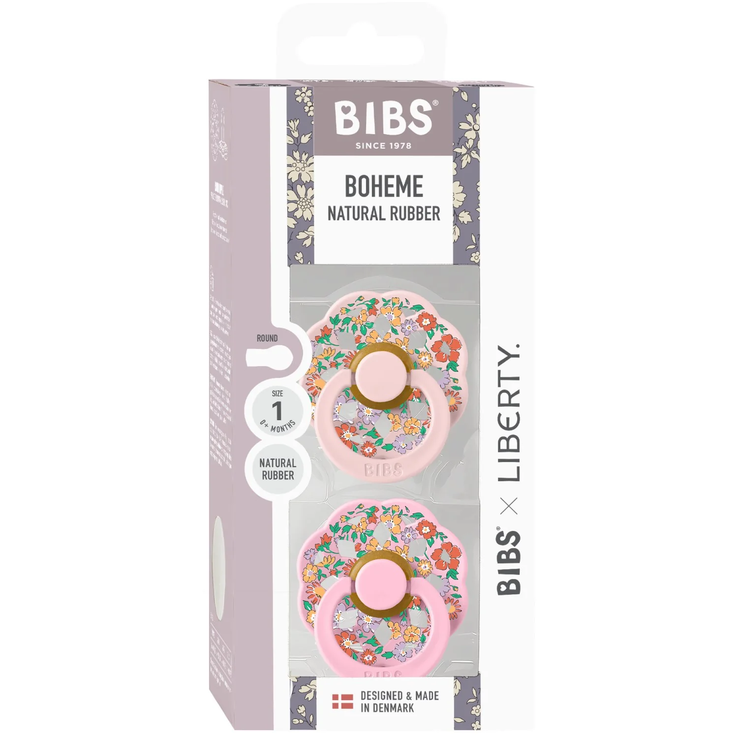 Bibs X Liberty Blossom Mix Pacifier Boheme 2-Pack Oscar Meadow Latex - Image 4