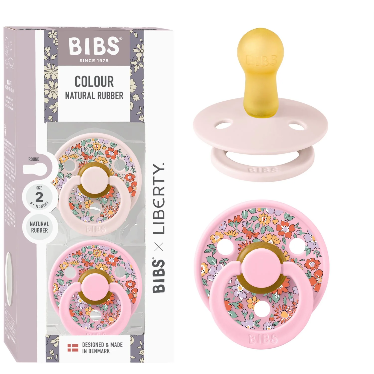 Bibs X Liberty Petal Mix Pacifier Colour 2-Pack Oscar Meadow Latex - Image 5