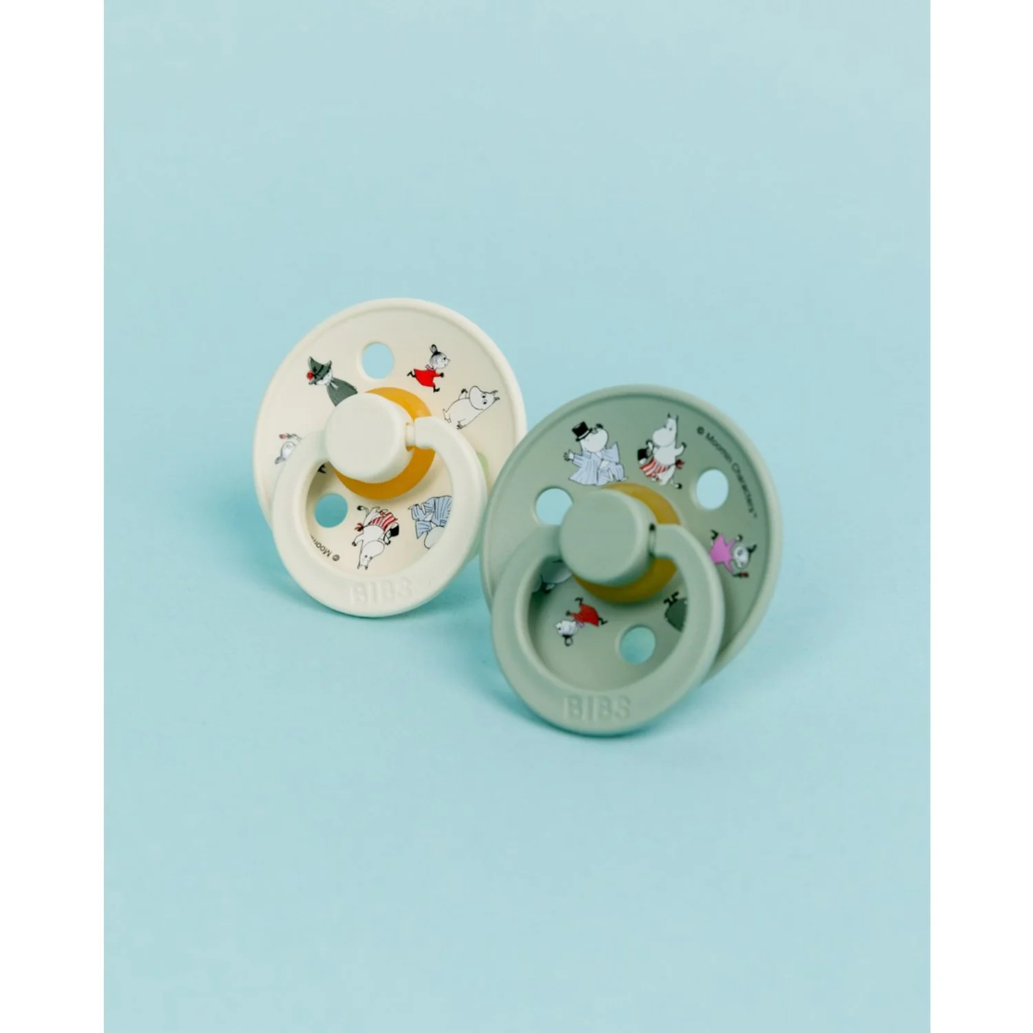 Bibs X Moomin Ivory/sage Colour Pacifier & Loop Clip Gift Set Latex - Image 11