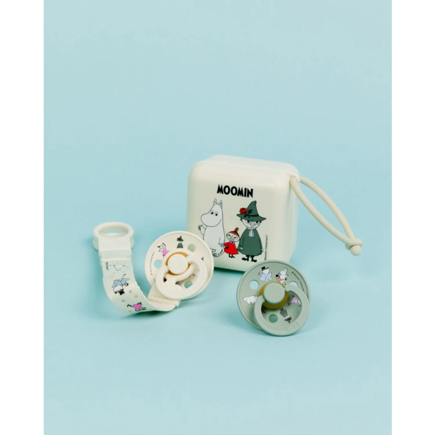 Bibs X Moomin Ivory/sage Colour Pacifier & Loop Clip Gift Set Latex - Image 14