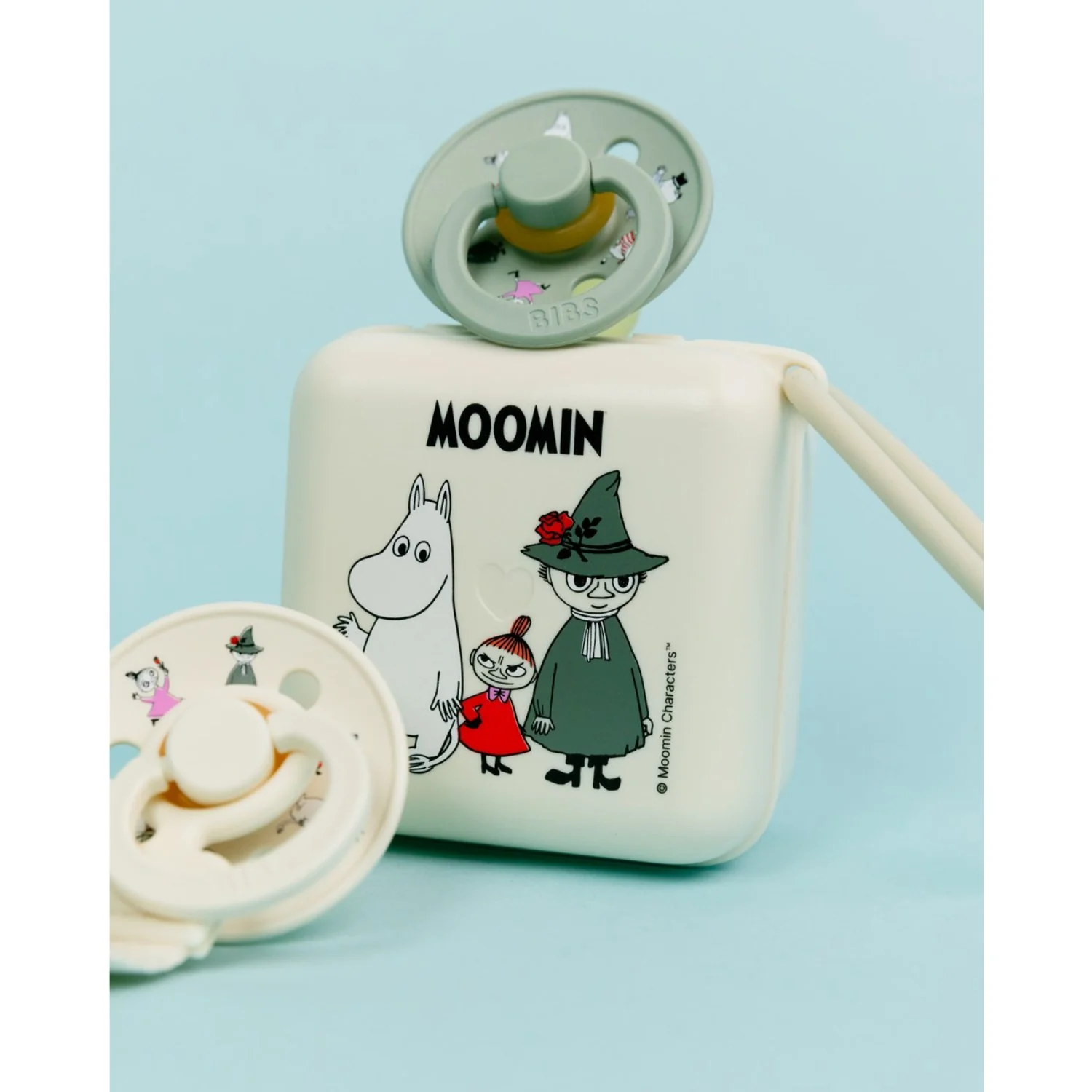 Bibs X Moomin Ivory/sage Colour Pacifier & Loop Clip Gift Set Latex - Image 15