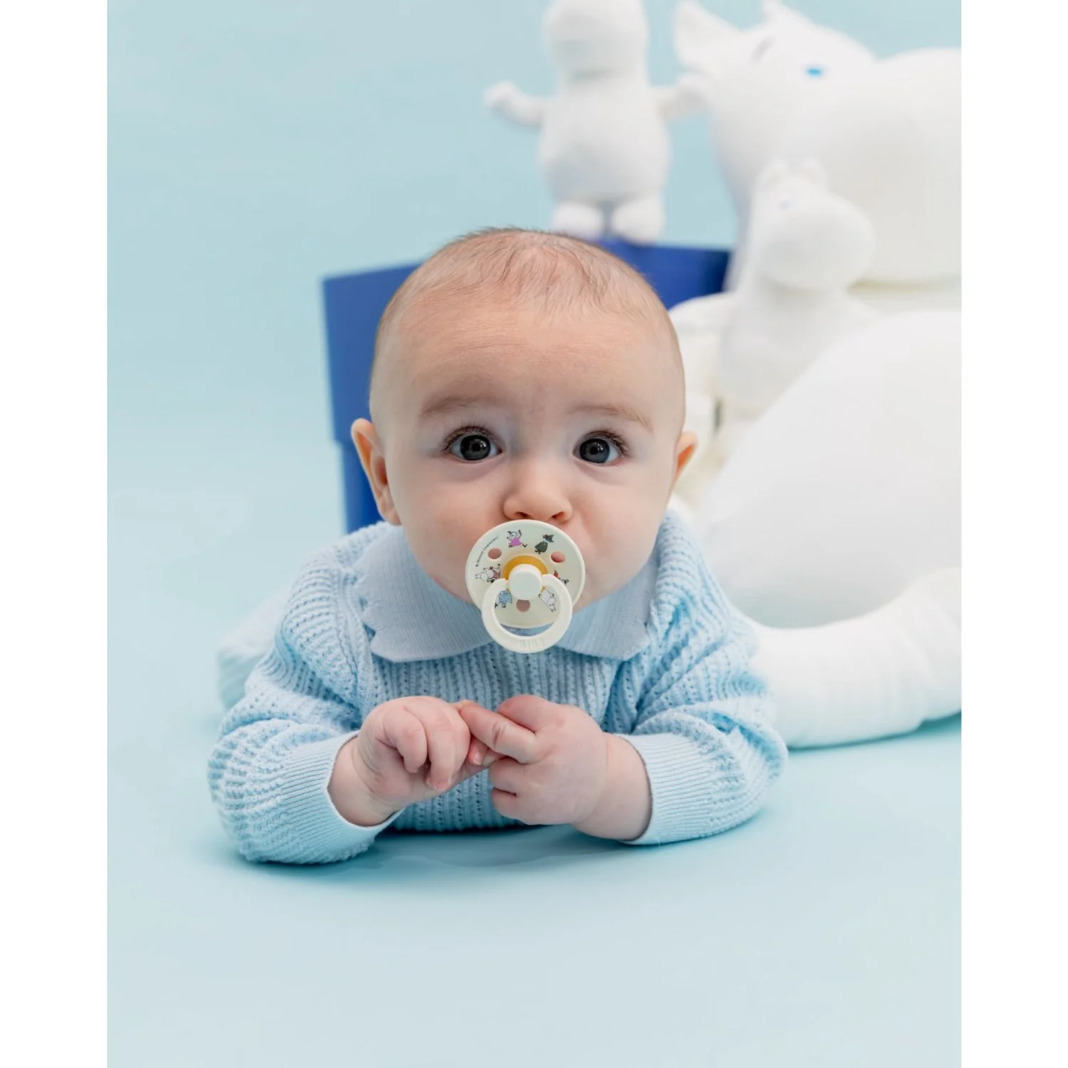 Bibs X Moomin Ivory/sage Colour Pacifier & Loop Clip Gift Set Latex - Image 2