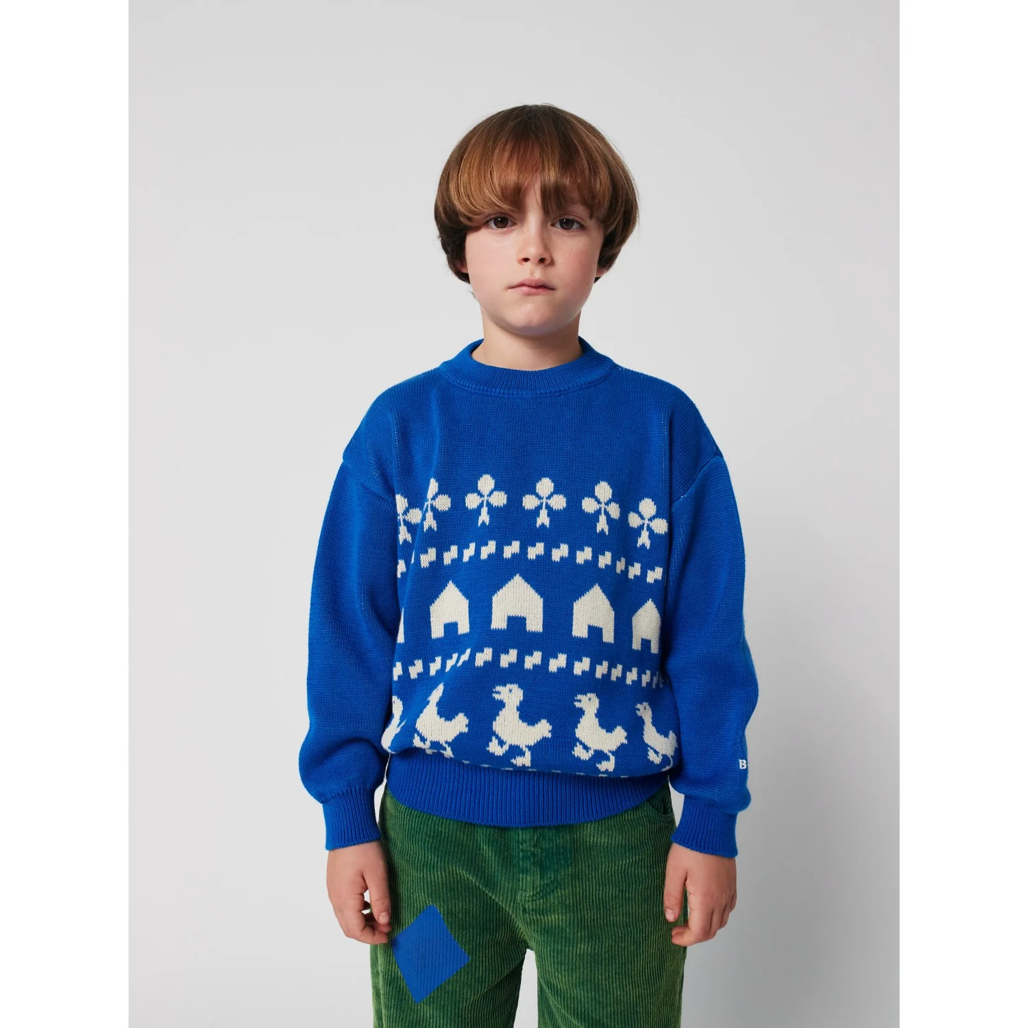 Bobo Choses Blue Farm Jacquard Jumper - Image 5
