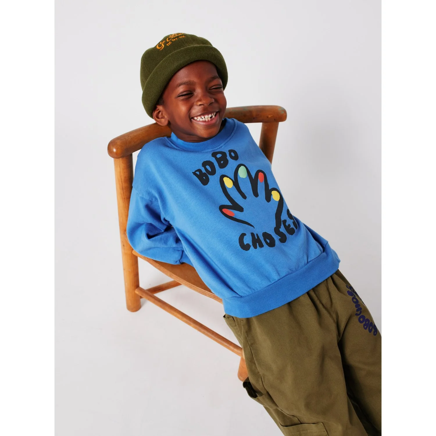 Bobo Choses Blue High Five Sweatshirt - Image 4