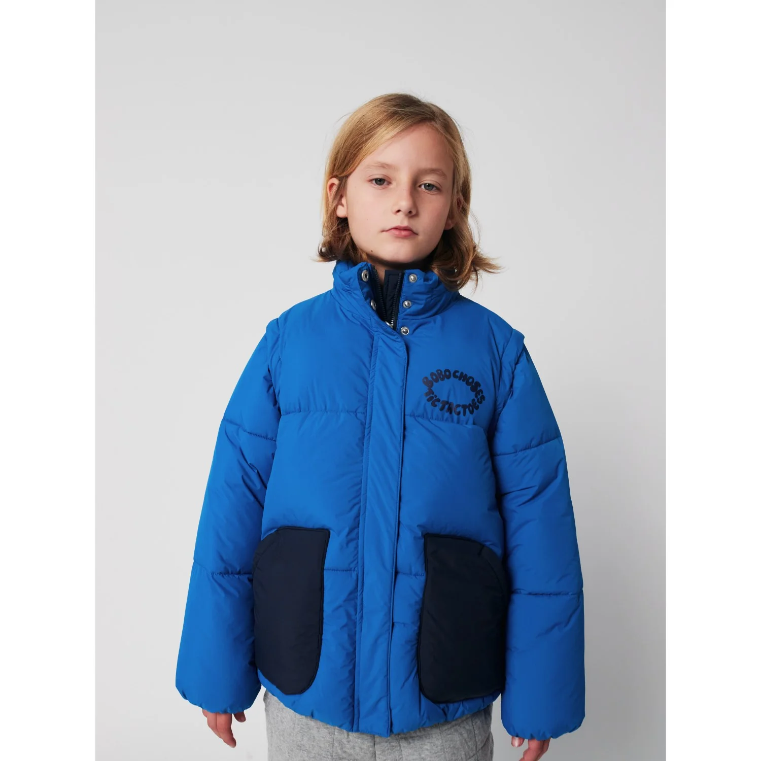 Bobo Choses Blue Tic Tac Toe Padded Anorak - Image 3