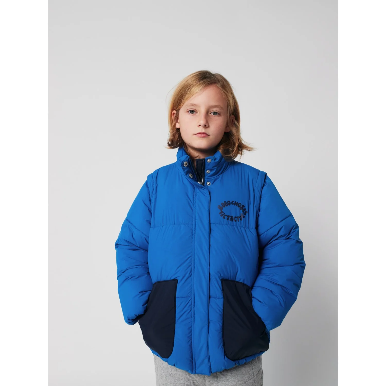 Bobo Choses Blue Tic Tac Toe Padded Anorak - Image 4