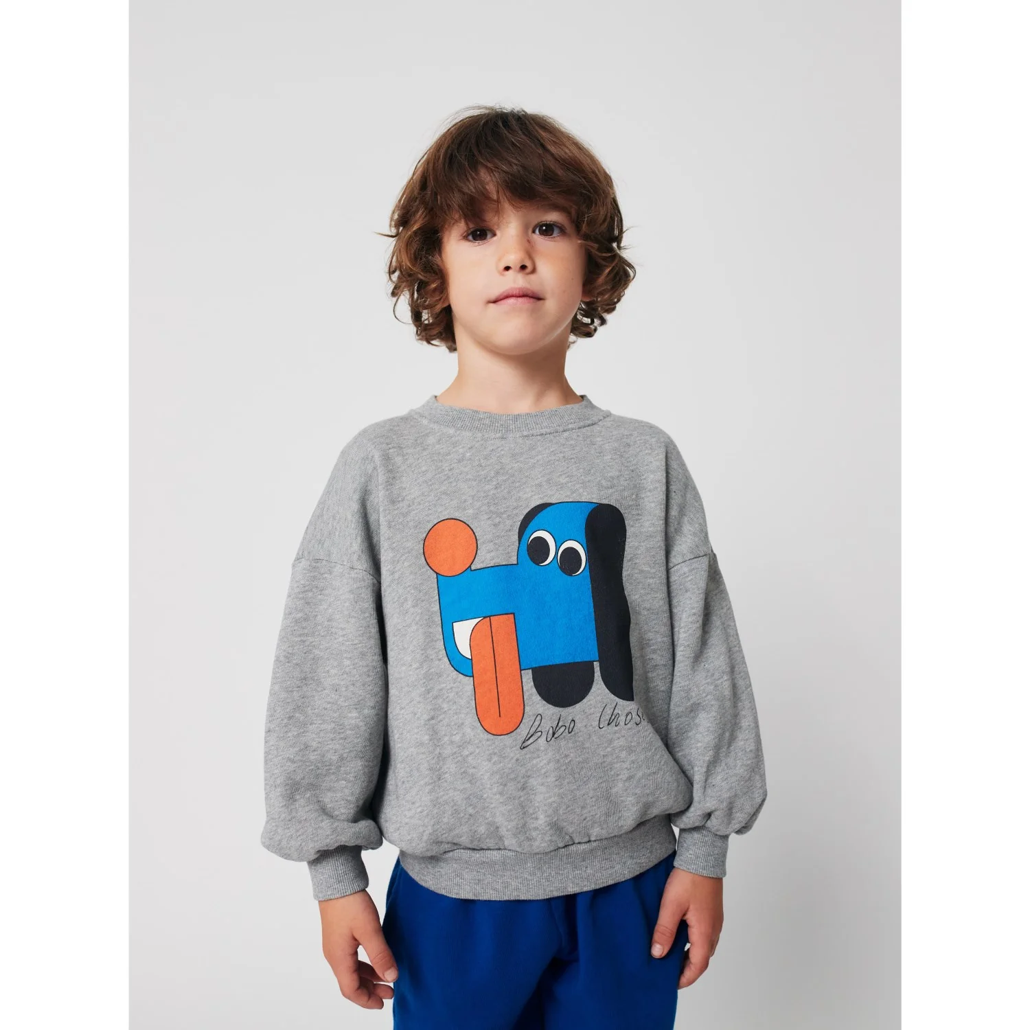 Bobo Choses Heather Grey Doggy Mate Sweatshirt - Image 5
