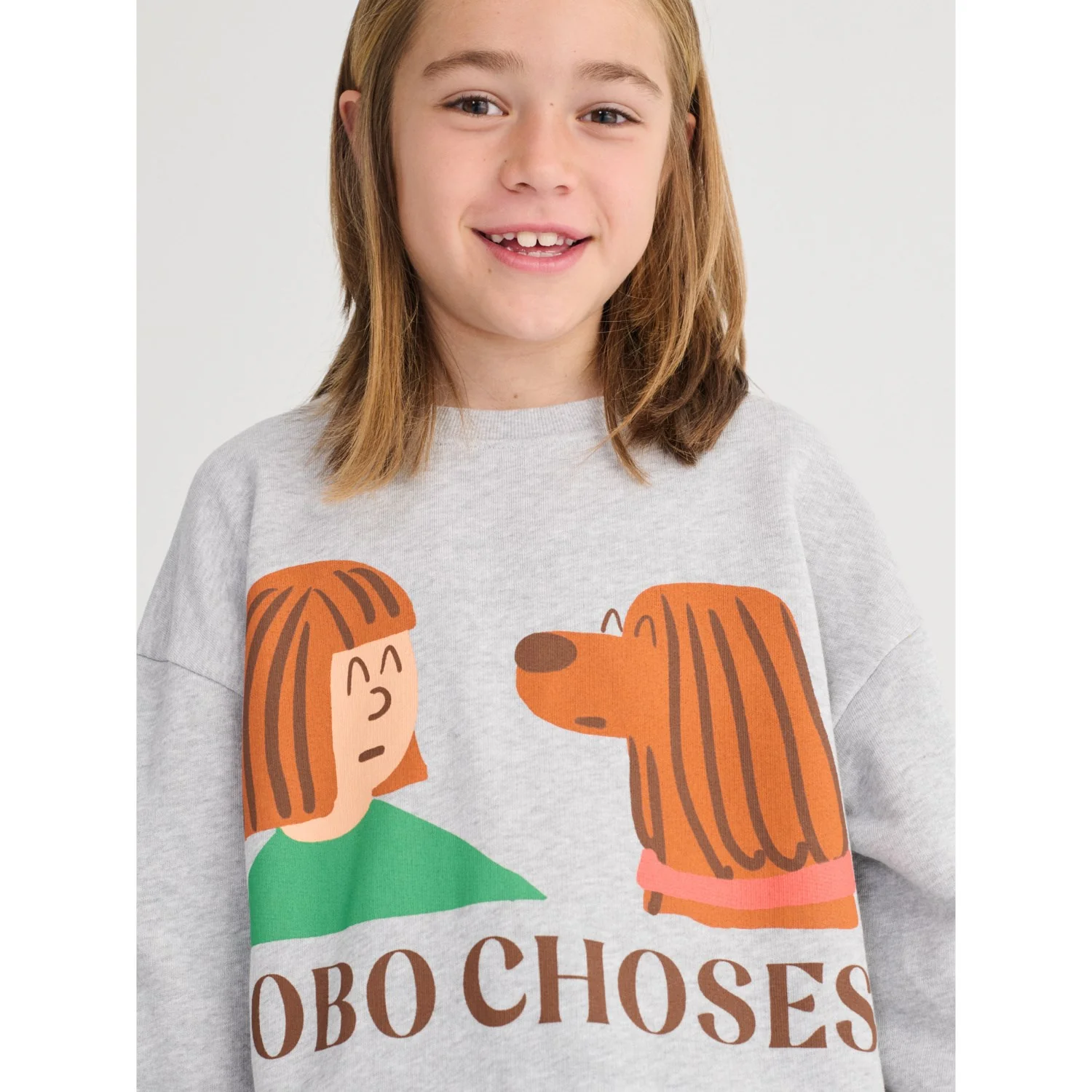 Bobo Choses Heather Grey Friends In A Pickle Sweatshirt - Image 2