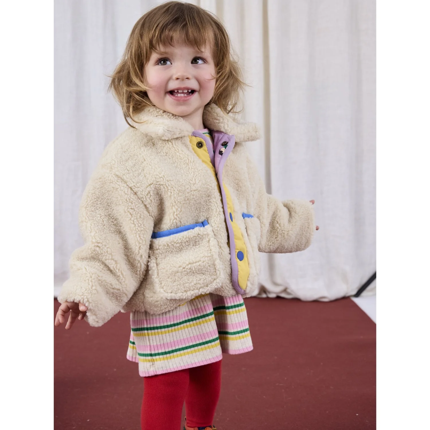Bobo Choses Lavender Game Pawns All Over Reversible Sheepskin Jacket - Image 13