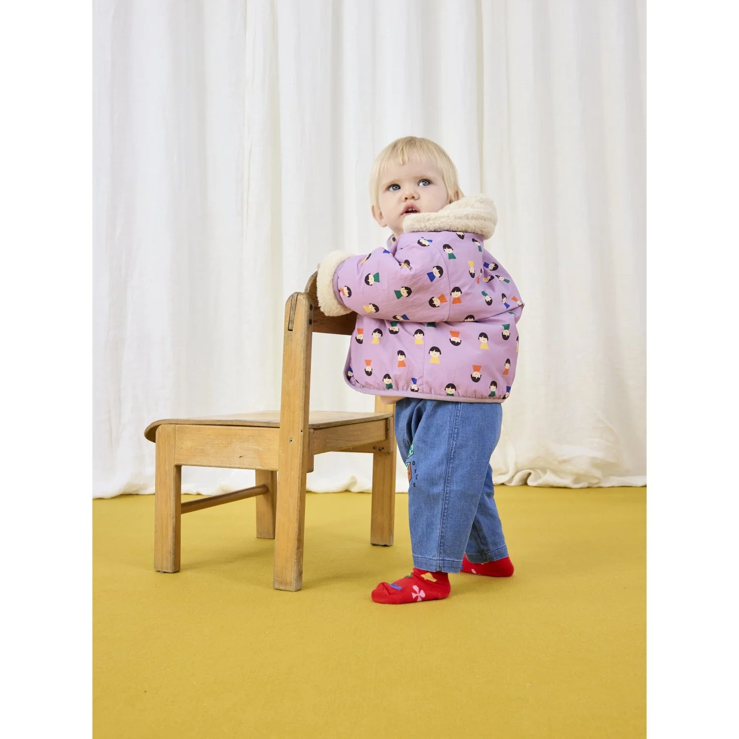 Bobo Choses Lavender Game Pawns All Over Reversible Sheepskin Jacket - Image 15
