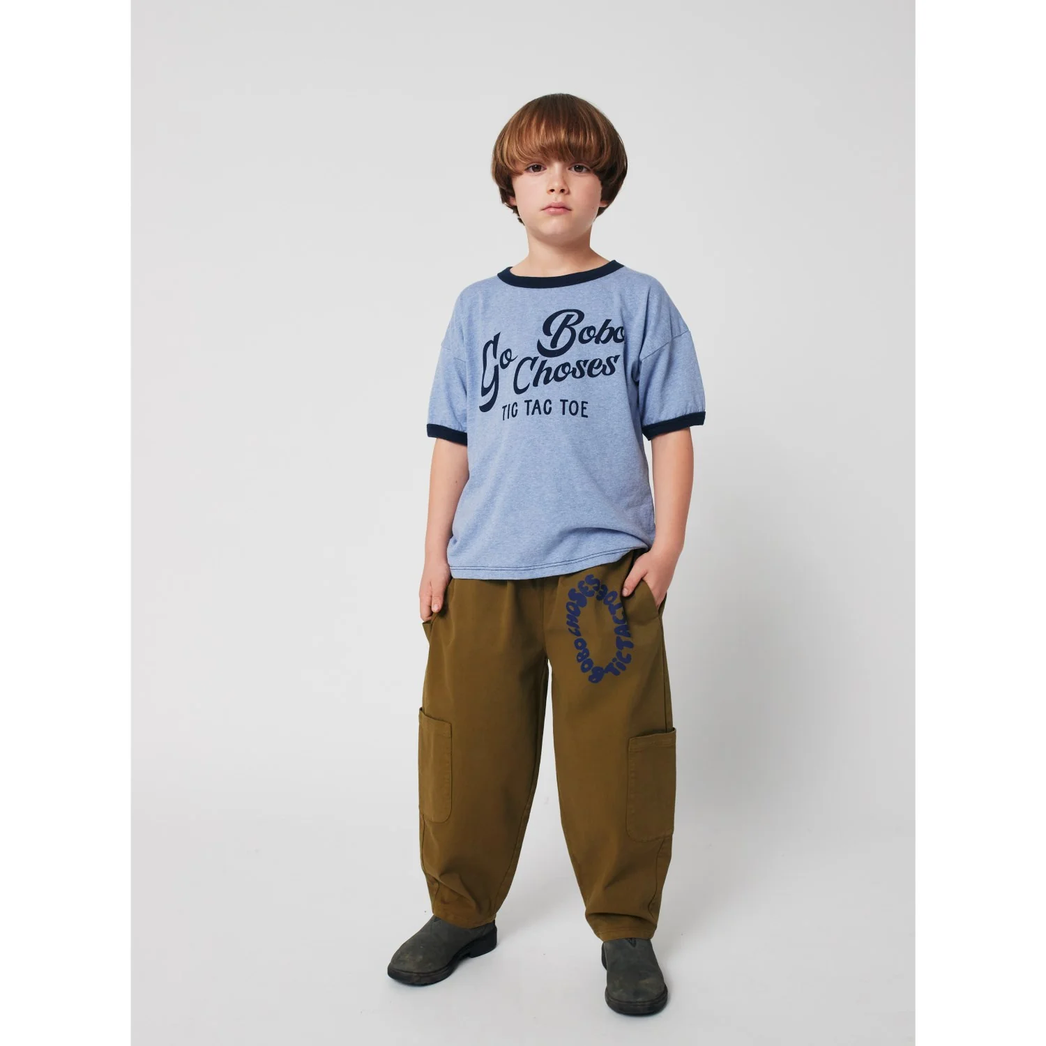 Bobo Choses Light Blue Go Bobo T-Shirt - Image 4