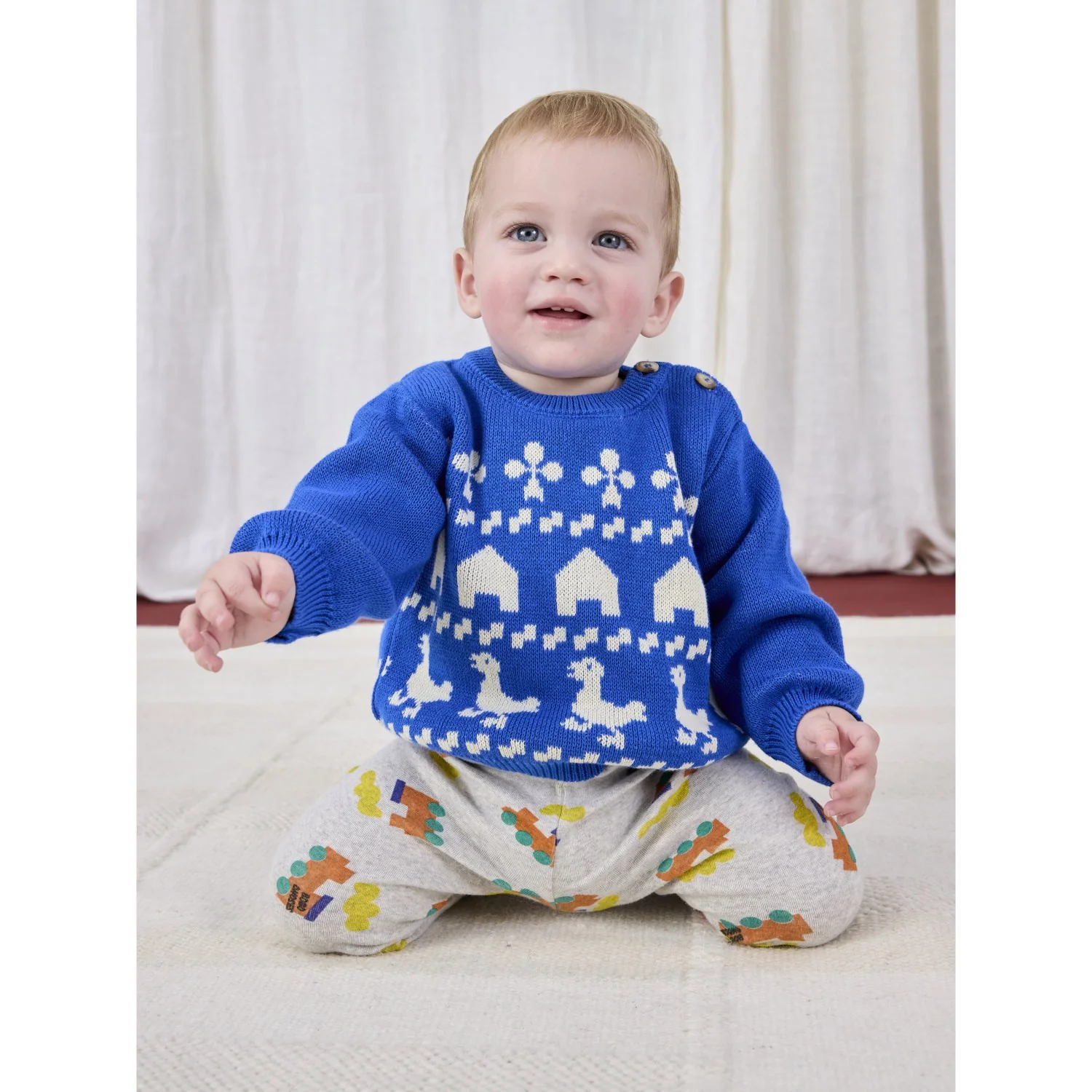 Bobo Choses Light Heather Grey Bobo Choo Choo All Over Leggings - Image 5
