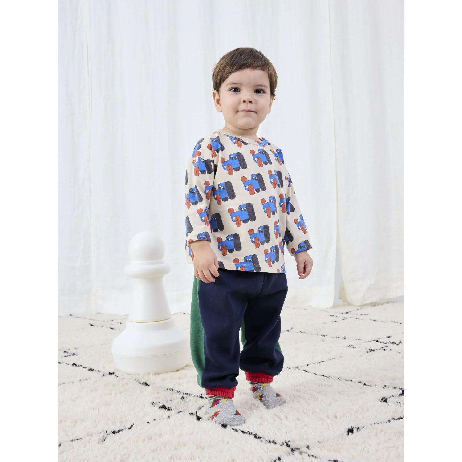 Bobo Choses Light Heather Grey Bobo Choo Choo All Over Long Socks - Image 2
