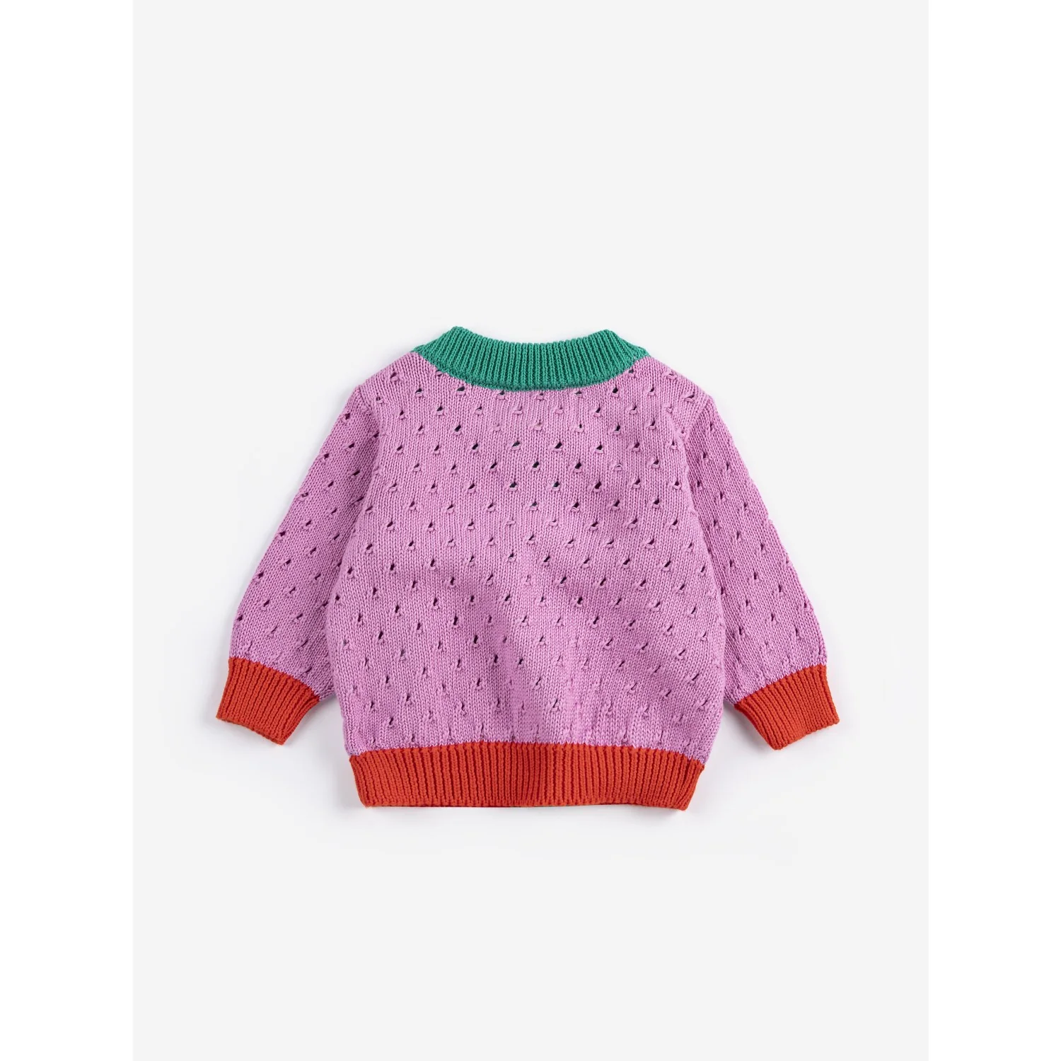 Bobo Choses Multicolor Color Block Open Work Cardigan - Image 4
