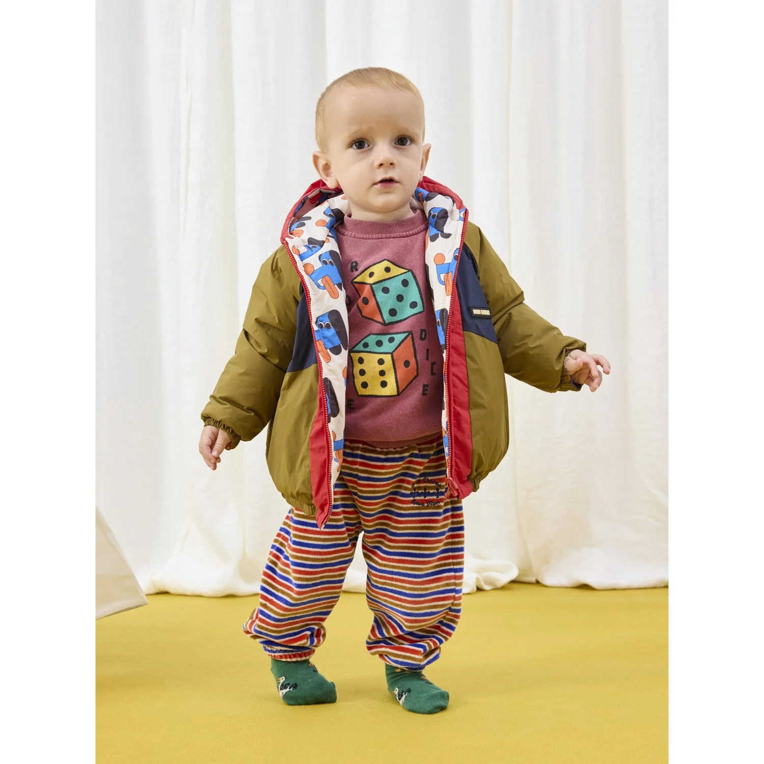 Bobo Choses Multicolor Doggy Mate All Over Reversible Jacket - Image 4