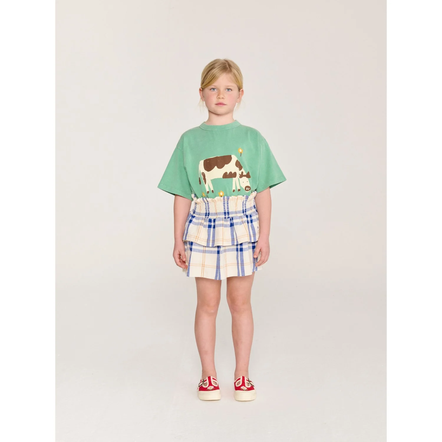 Bobo Choses Offwhite Fun Tartan Woven Skirt - Image 4
