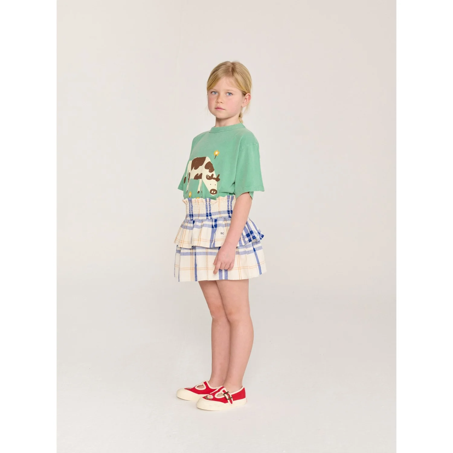 Bobo Choses Offwhite Fun Tartan Woven Skirt - Image 5