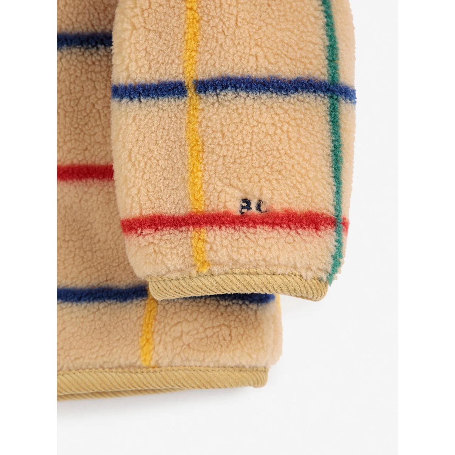 Bobo Choses Offwhite Stripe Color Sheepskin Jacket - Image 3