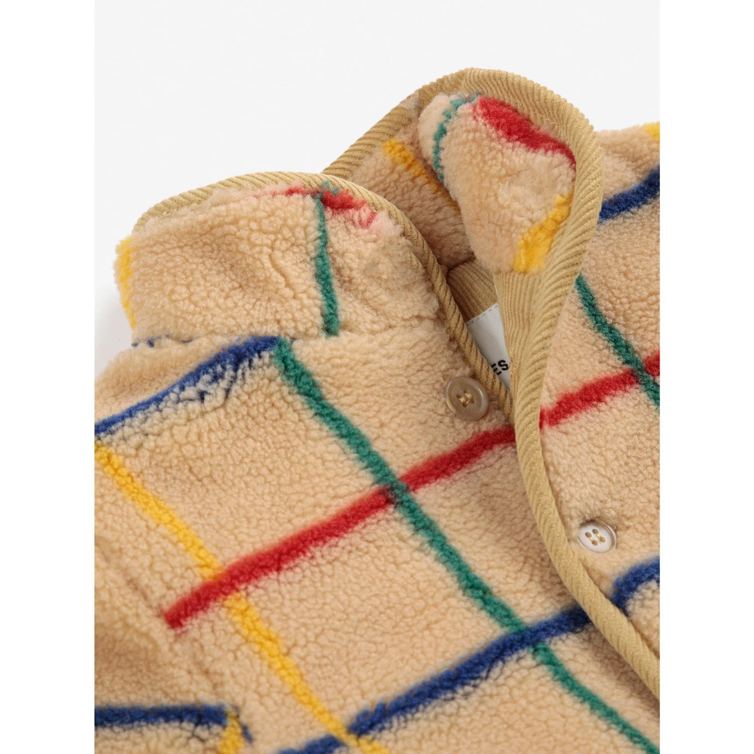 Bobo Choses Offwhite Stripe Color Sheepskin Jacket - Image 4
